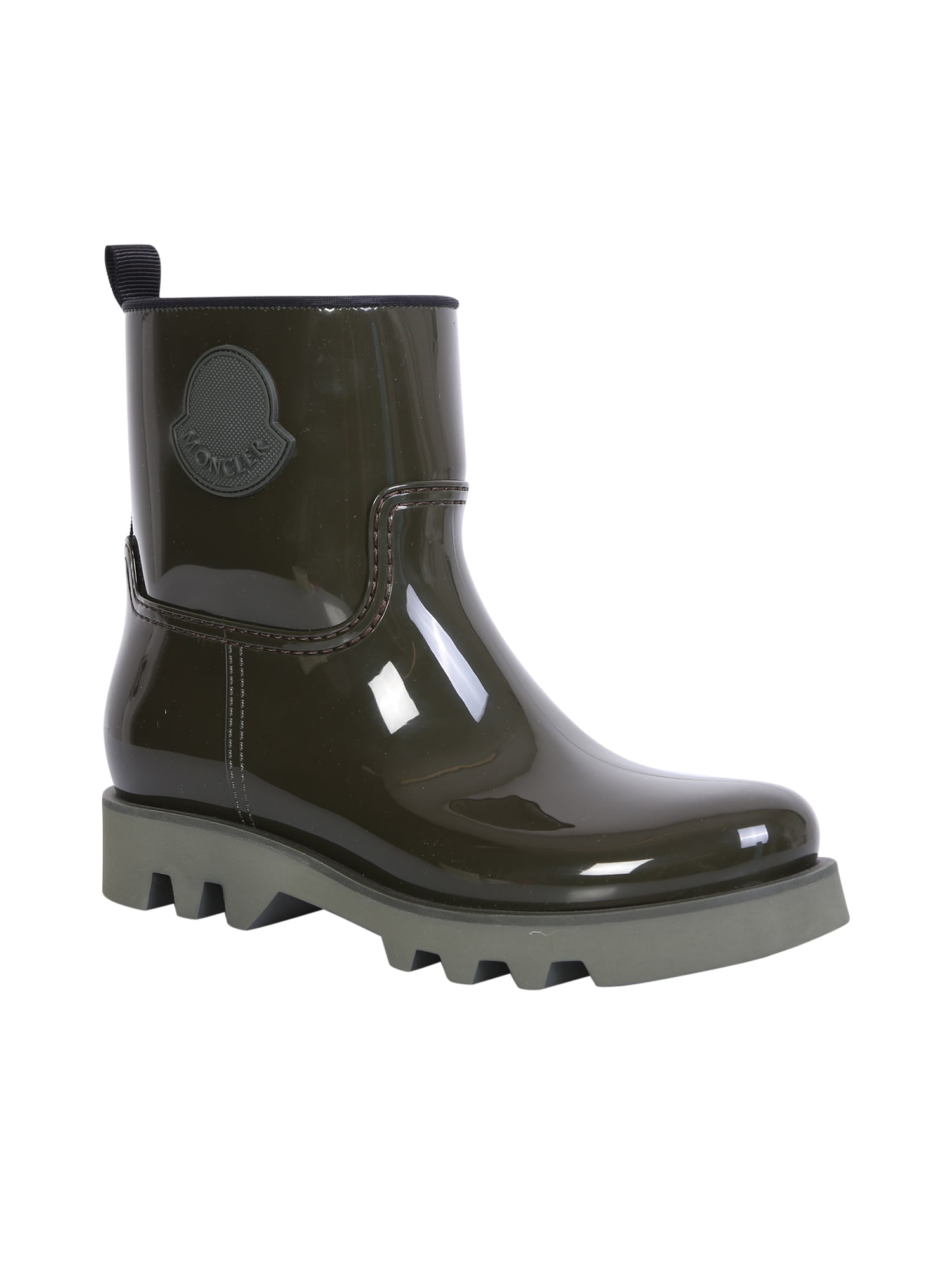 Shop Moncler Green Ginette Rain Boots