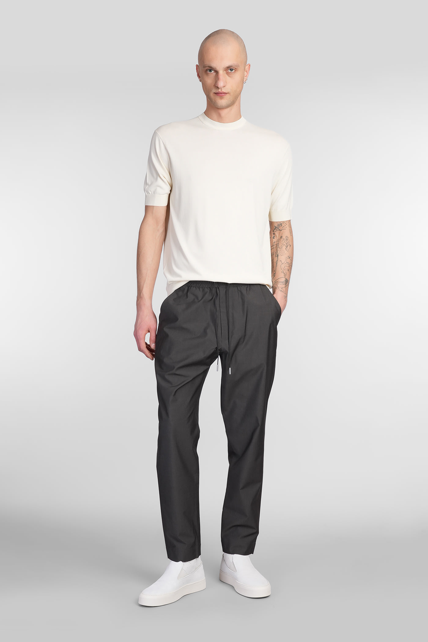 Low Brand George Pants In Grey Wool In Grey