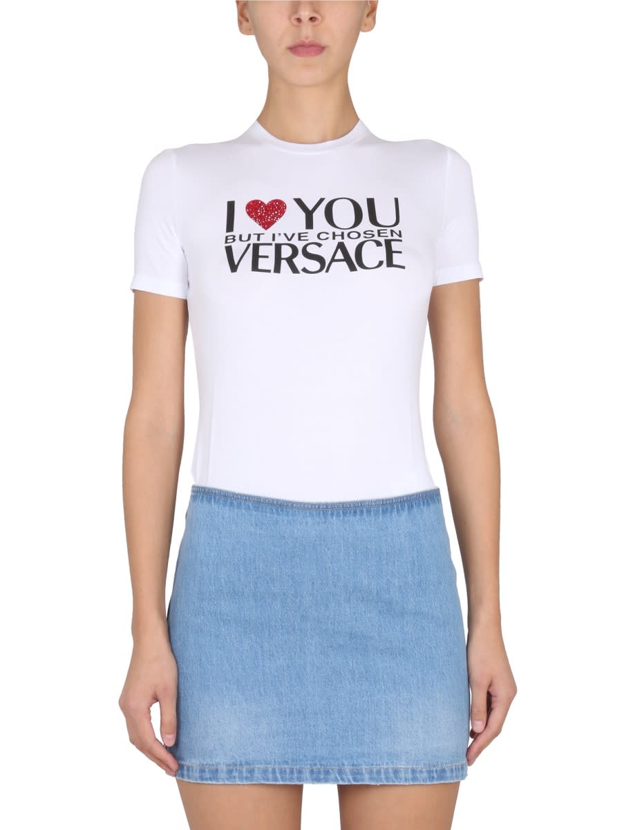 Shop Versace T-shirt I You But... In White