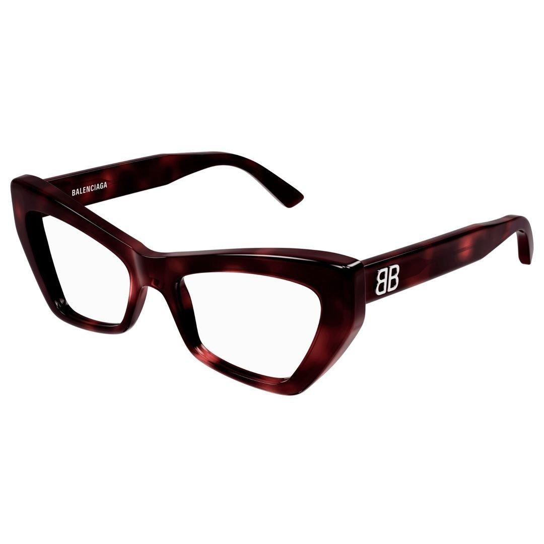 Shop Balenciaga Cat-eye Frame Glasses In 002 Havana Havana Transpa