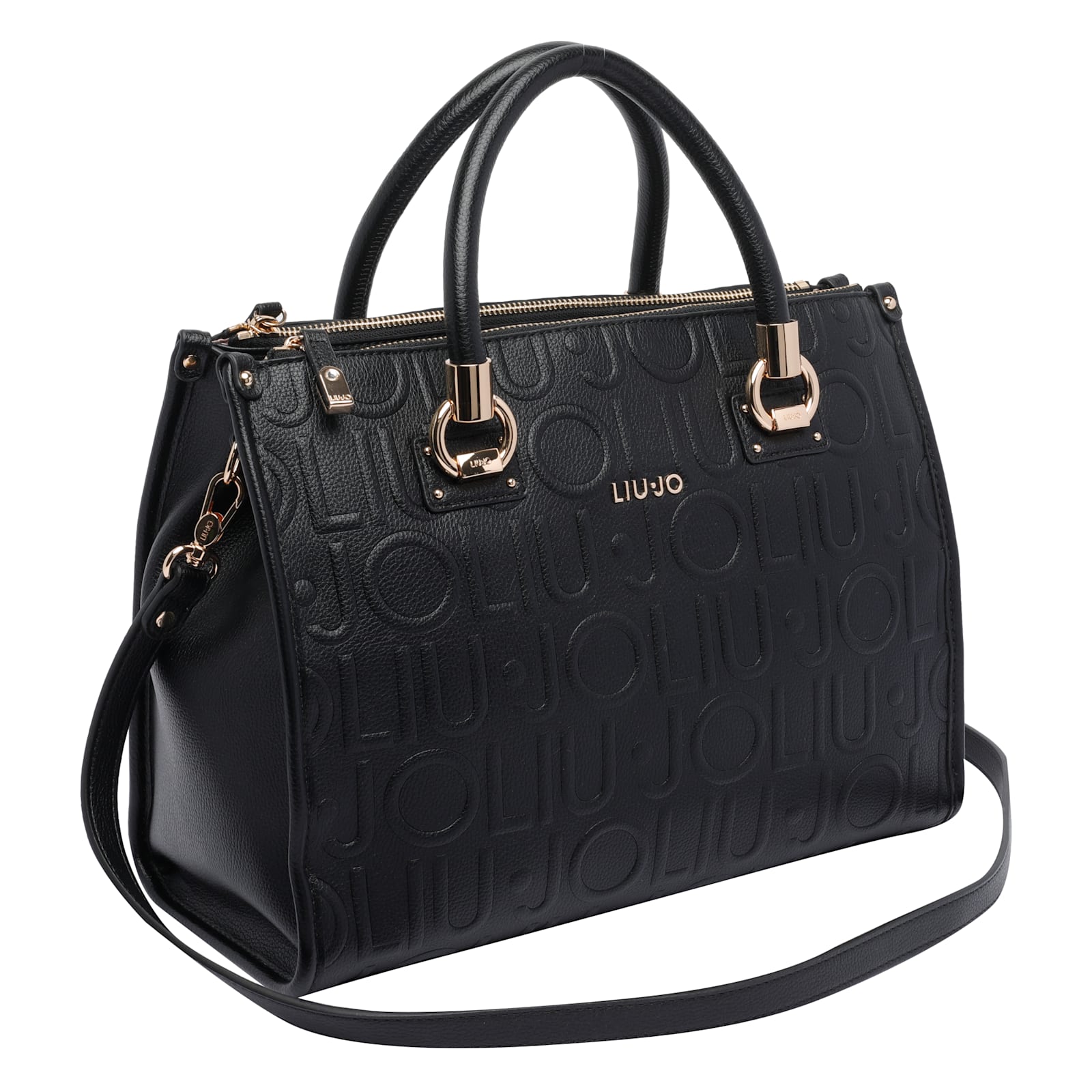 Liu •jo Embossed-logo Tote Bag In Black