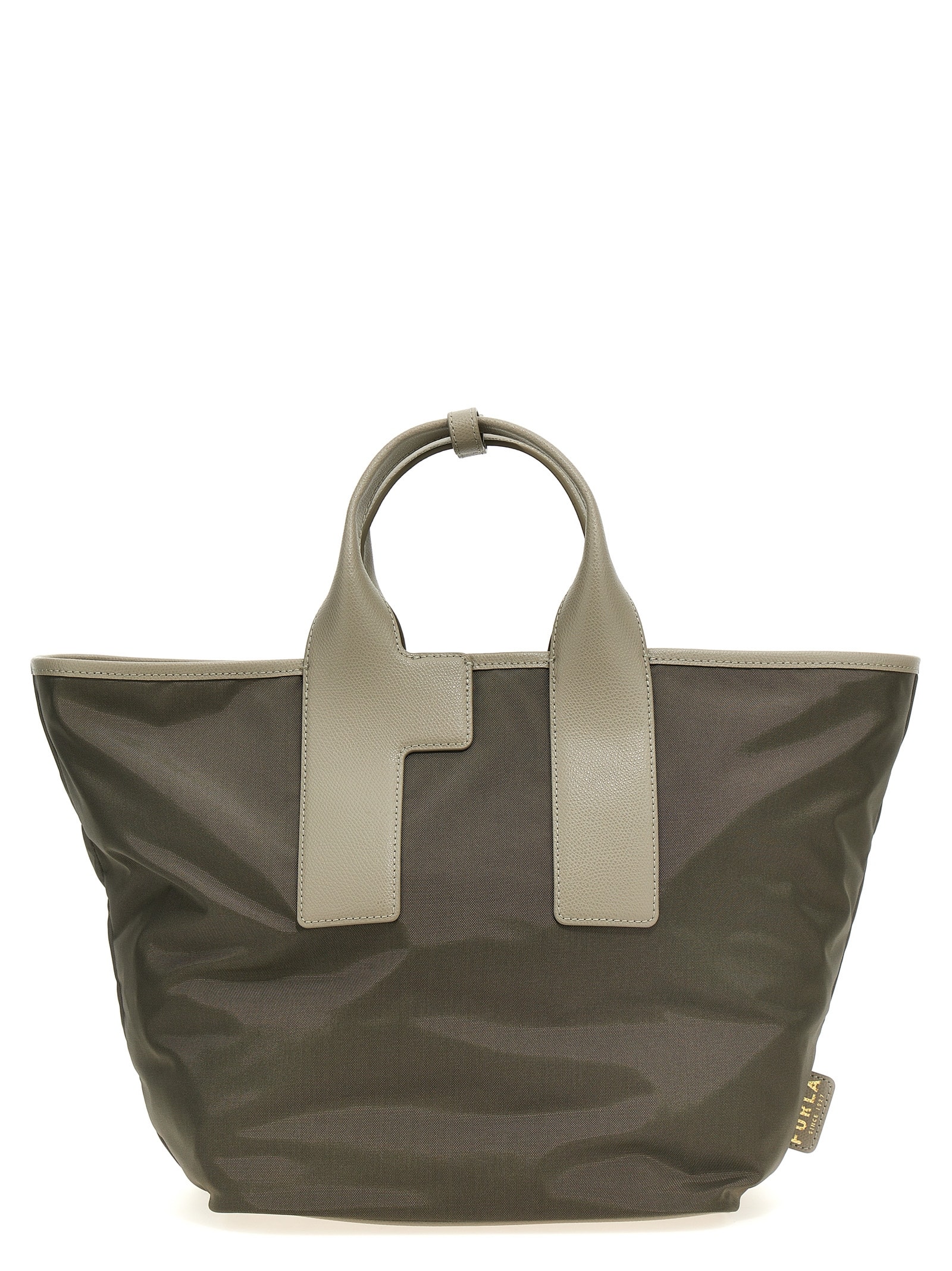 Shop Furla Piuma L Shopping Bag In Gray