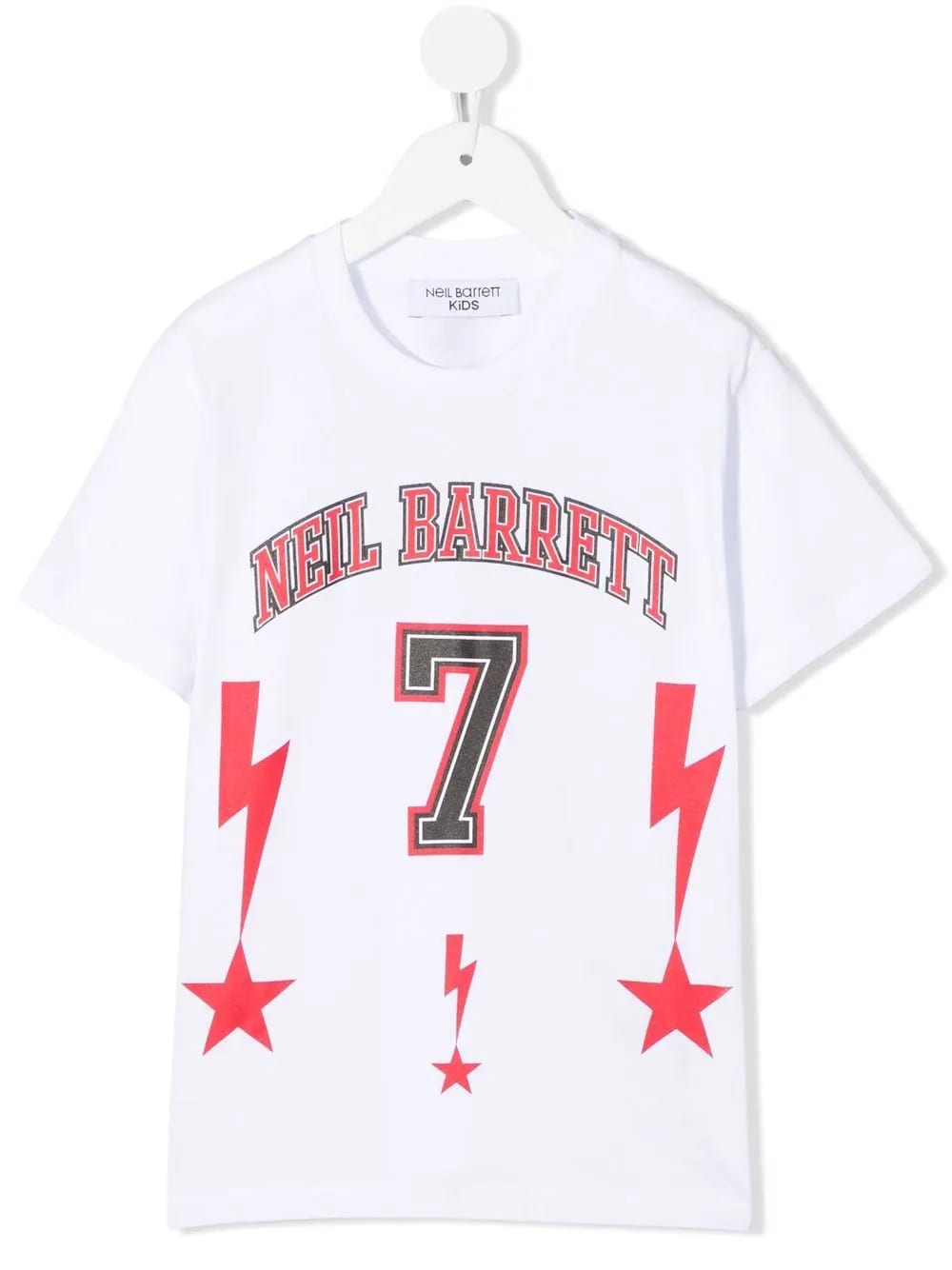 Neil Barrett Kids White T-shirt With Logo And Print