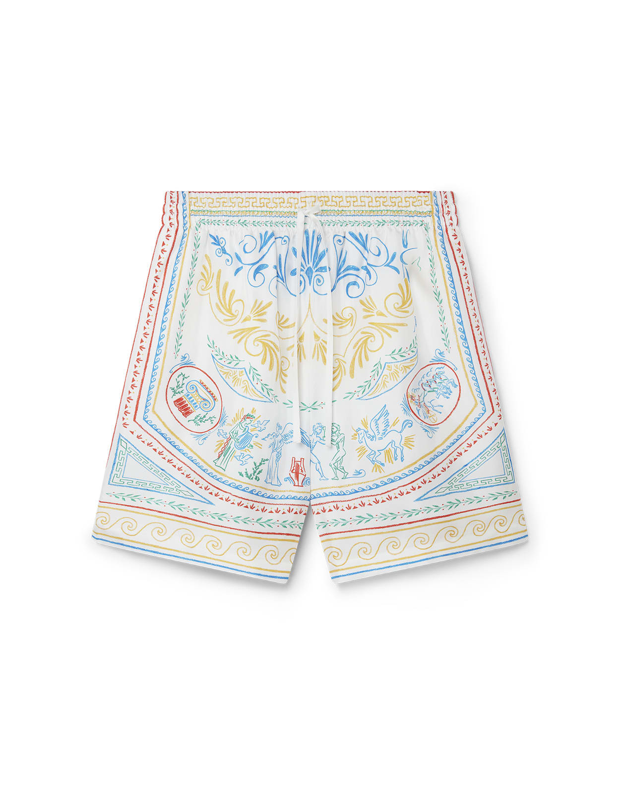 Shop Casablanca Crayon Vase Silk Shorts In Multicolour