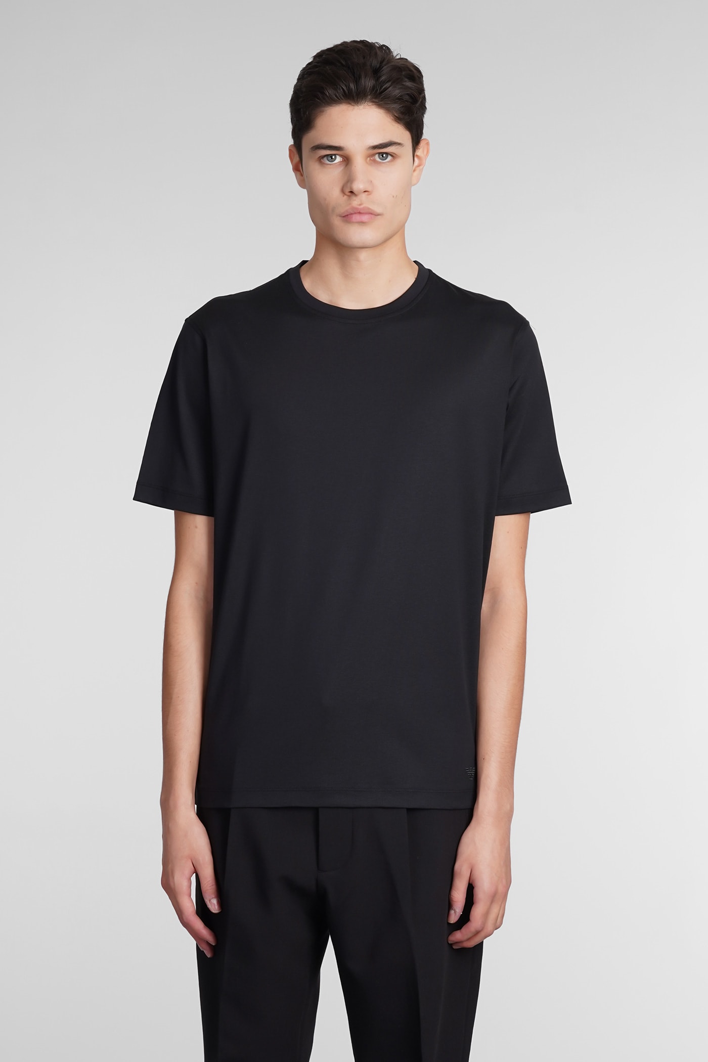 Emporio Armani T-shirt In Black Silk