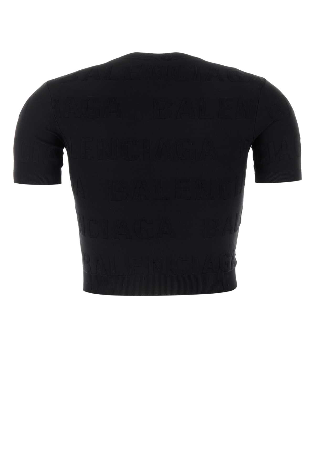 Shop Balenciaga Black Stretch Viscose Blend T-shirt