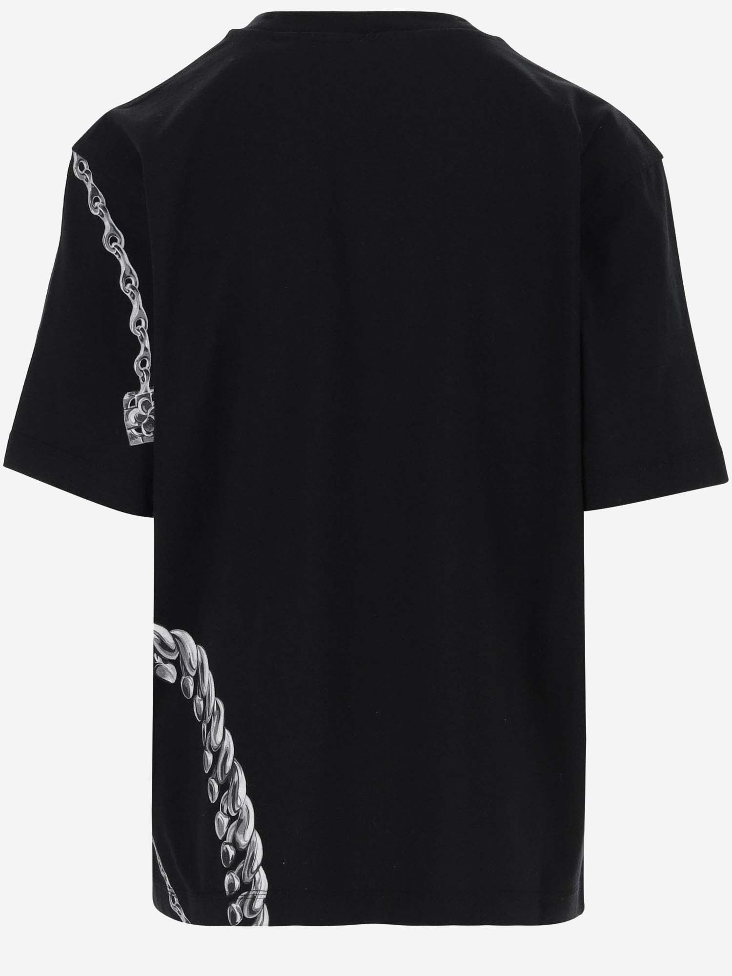 Shop Burberry Cotton Jersey T-shirt With Shield Pattern In Black