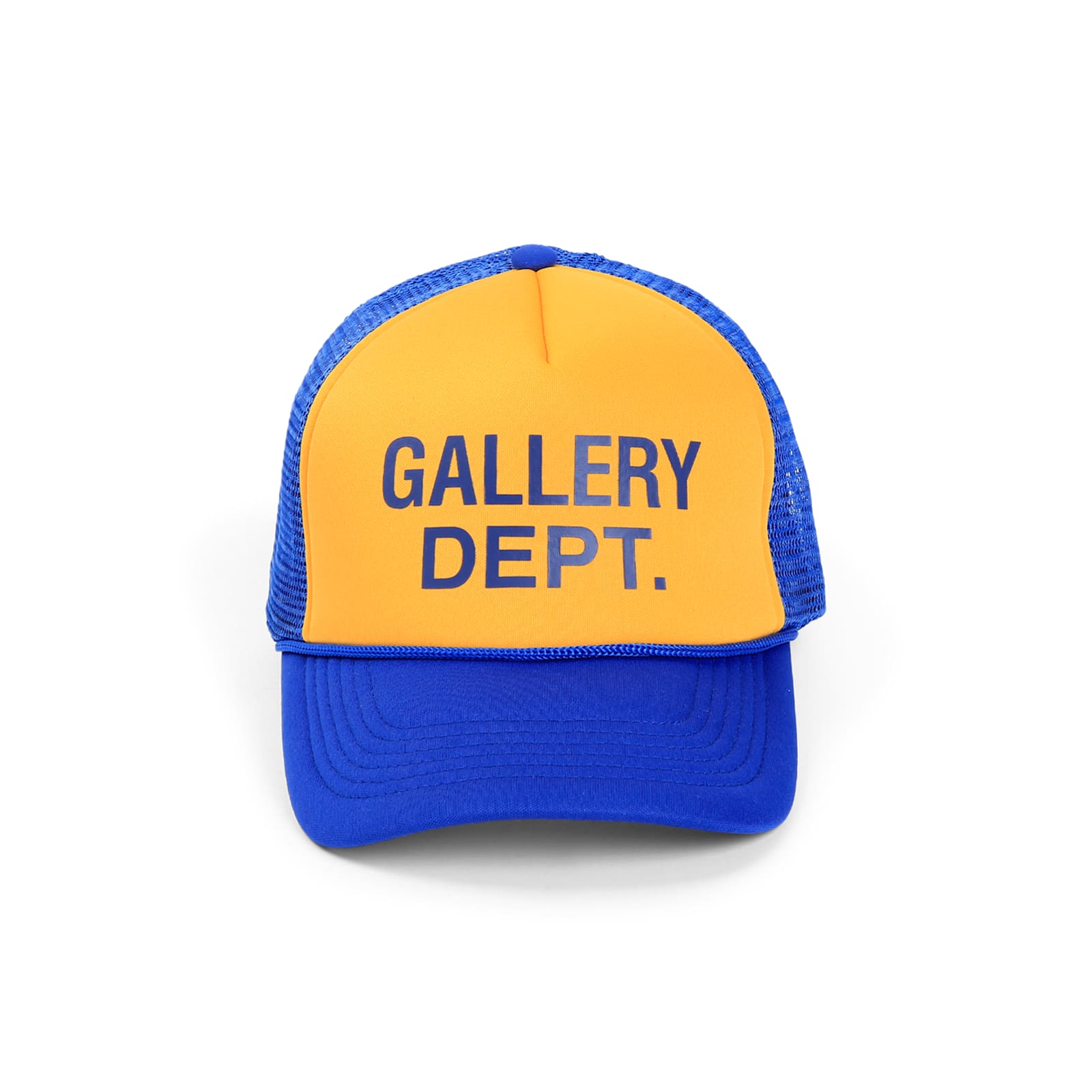 Shop Gallery Dept. Gd Logo Trucker Hat In Ylnv Yellow Navy