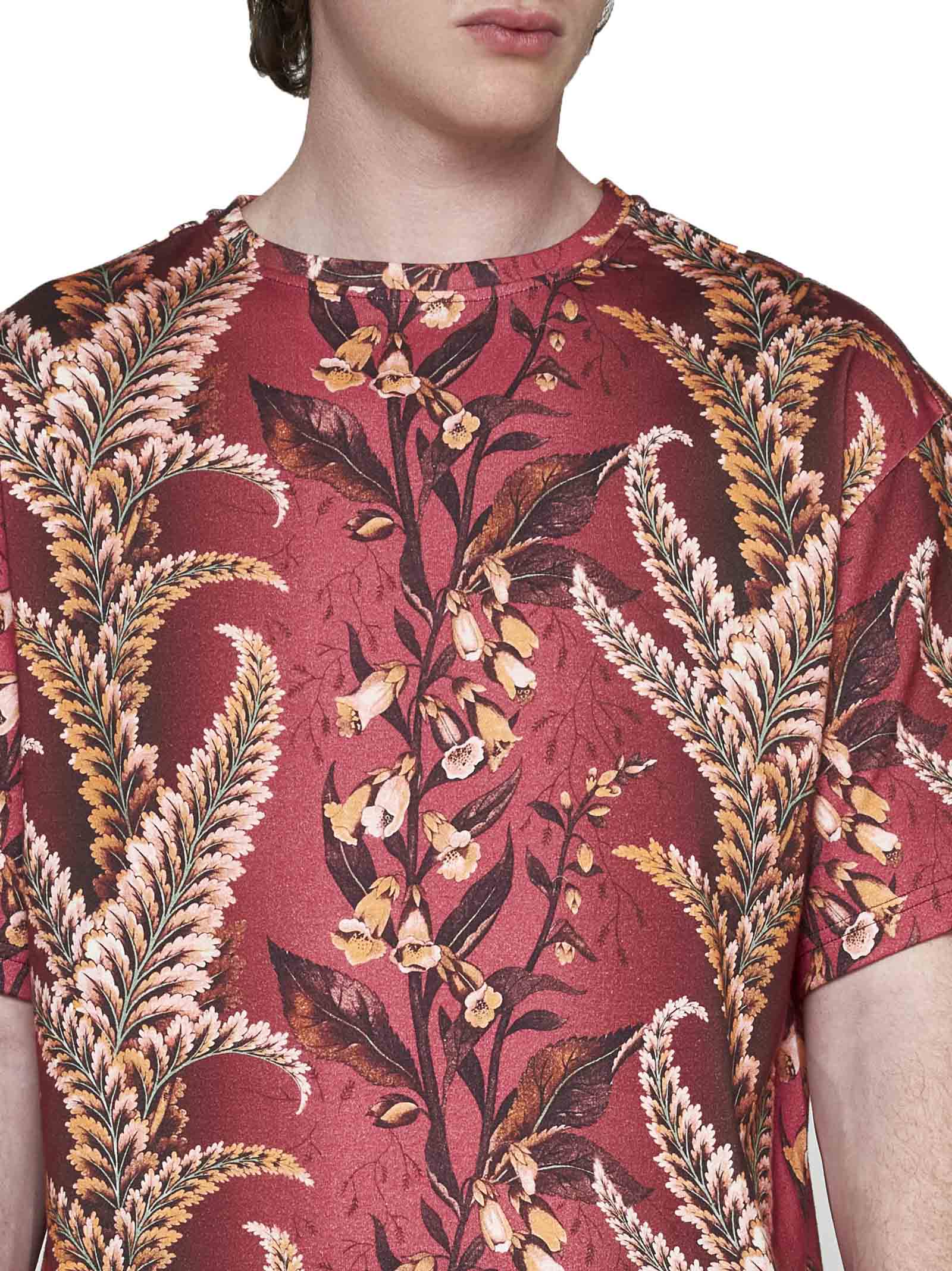 Shop Etro T-shirt In Stampa F.do Bordeaux