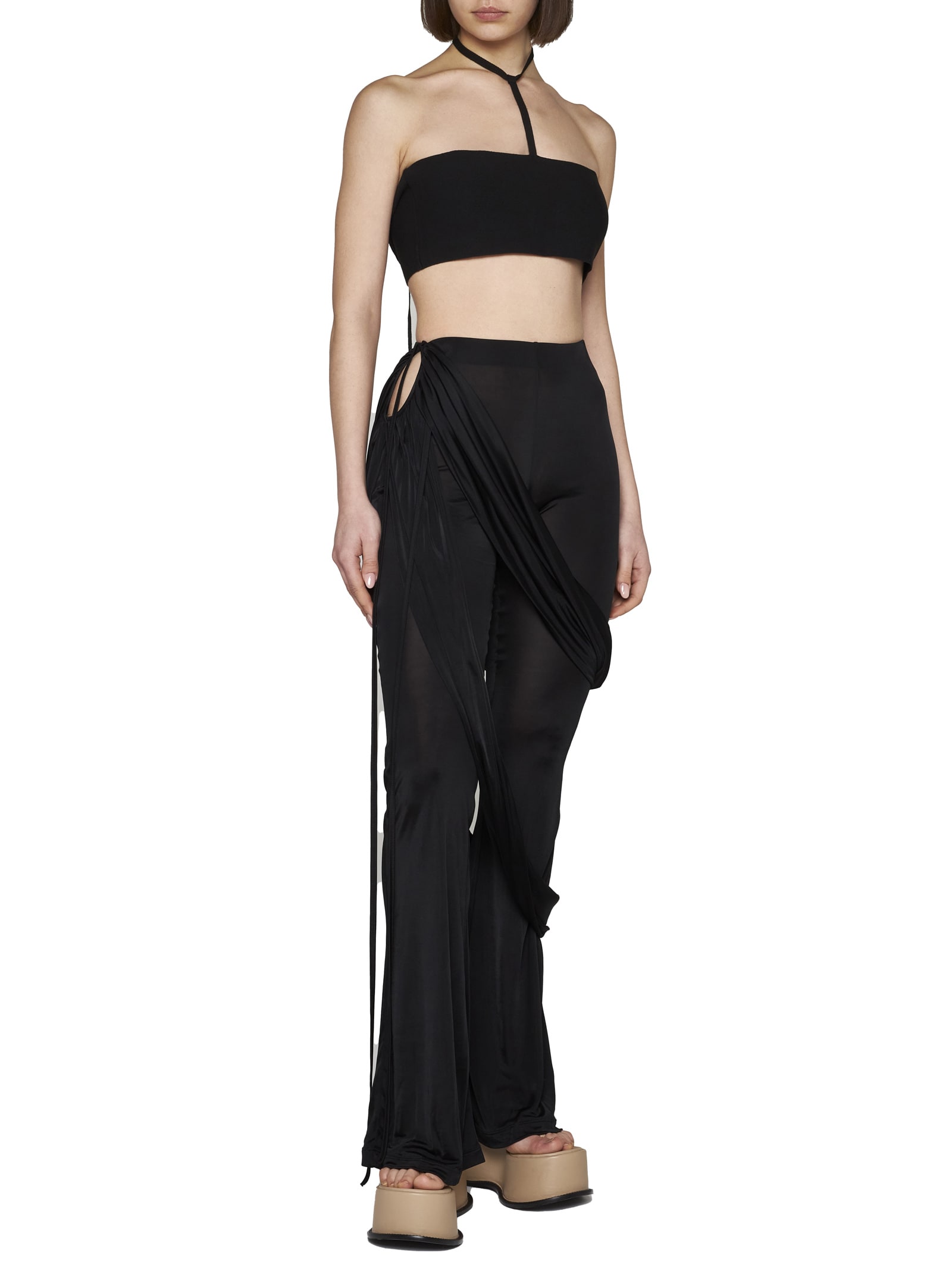 Shop Andreädamo Pants In Black