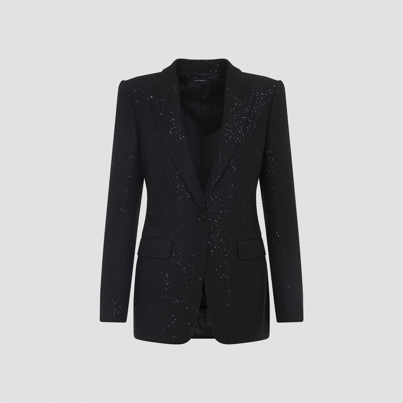 Tom Ford Sequin-embellished Wool-blend Blazer In Black