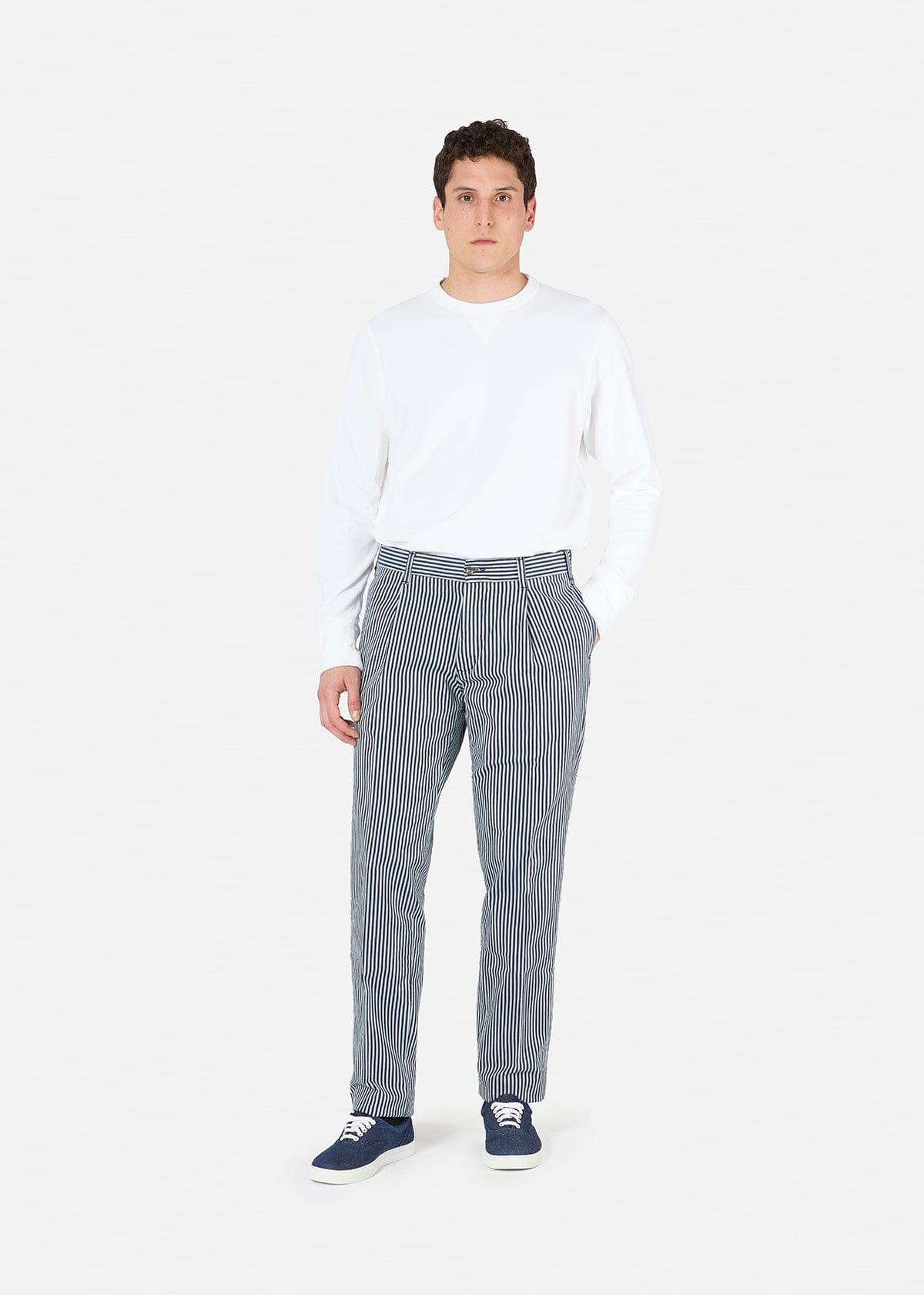 Doppiaa Aantioco Striped Cotton Chino Trousers
