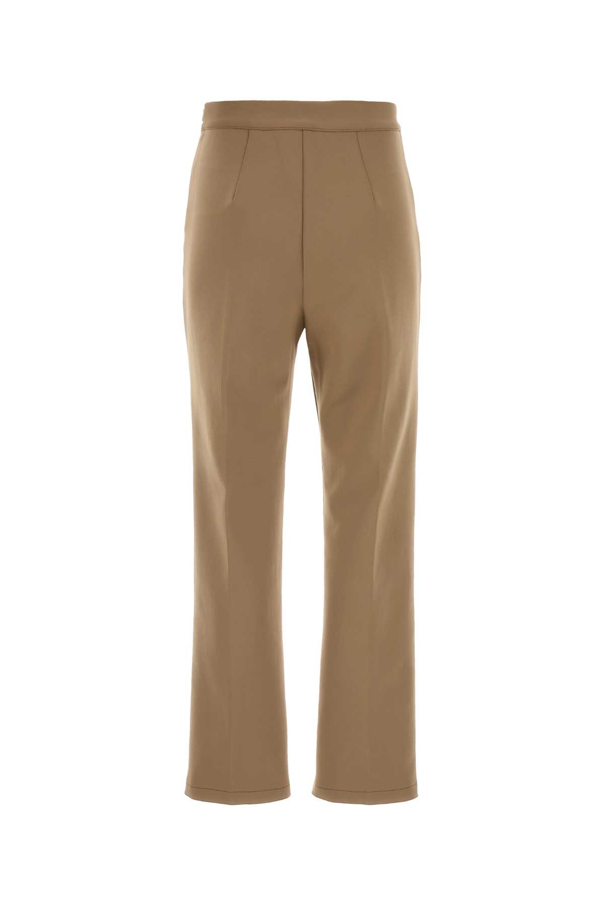 Max Mara High-waisted Pant With Seam Detailing And Side Pockets In Brown