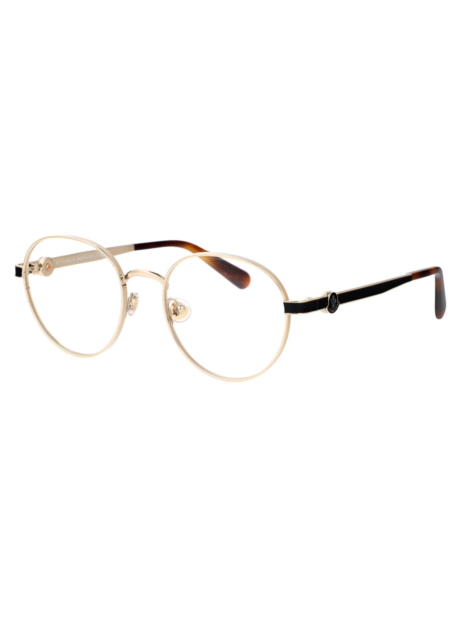 Shop Moncler Ml5179 Glasses In 032 Oro Pallido Lucido