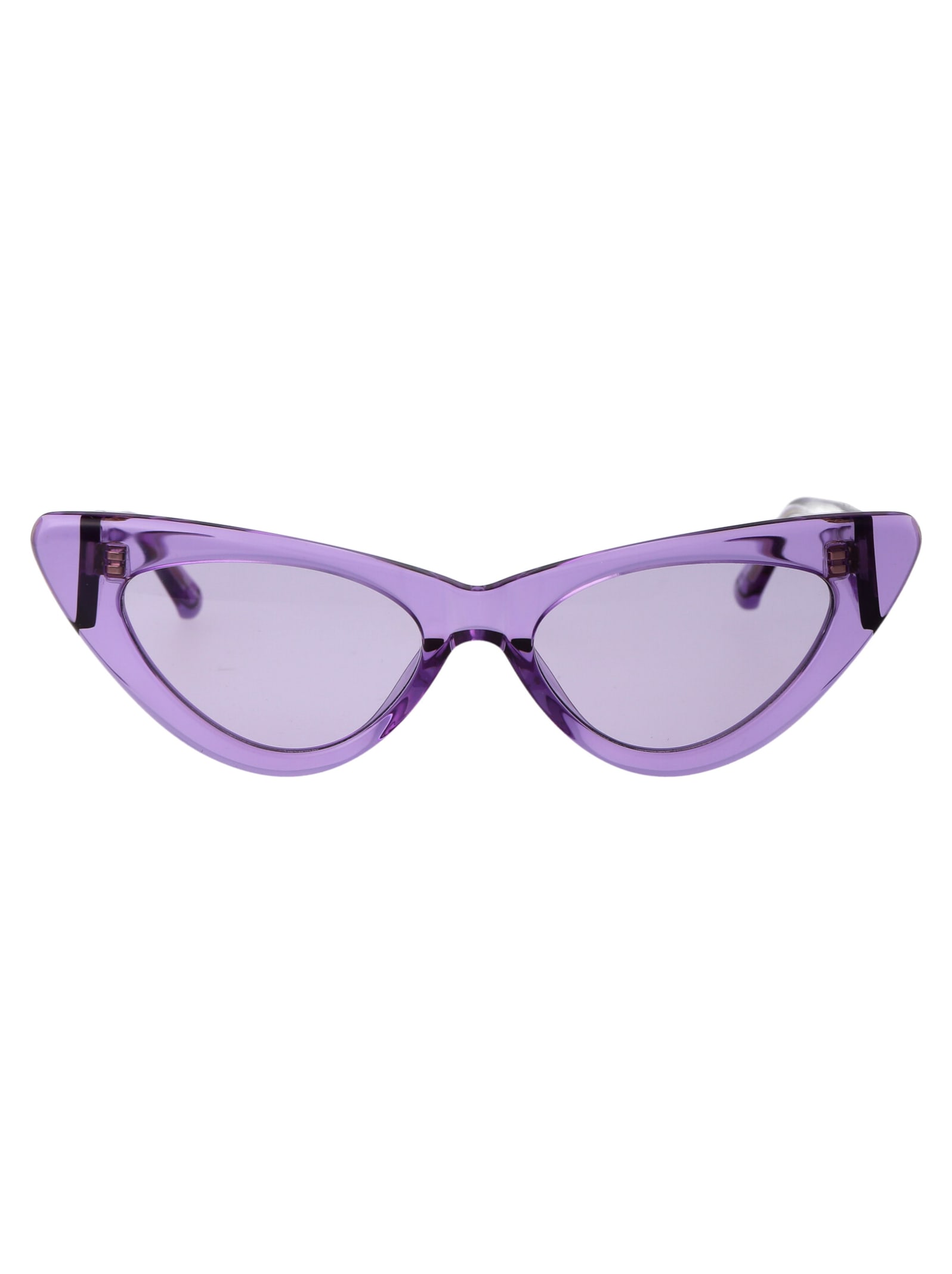 Shop Attico Dora Sunglasses In Purple/gold/purple