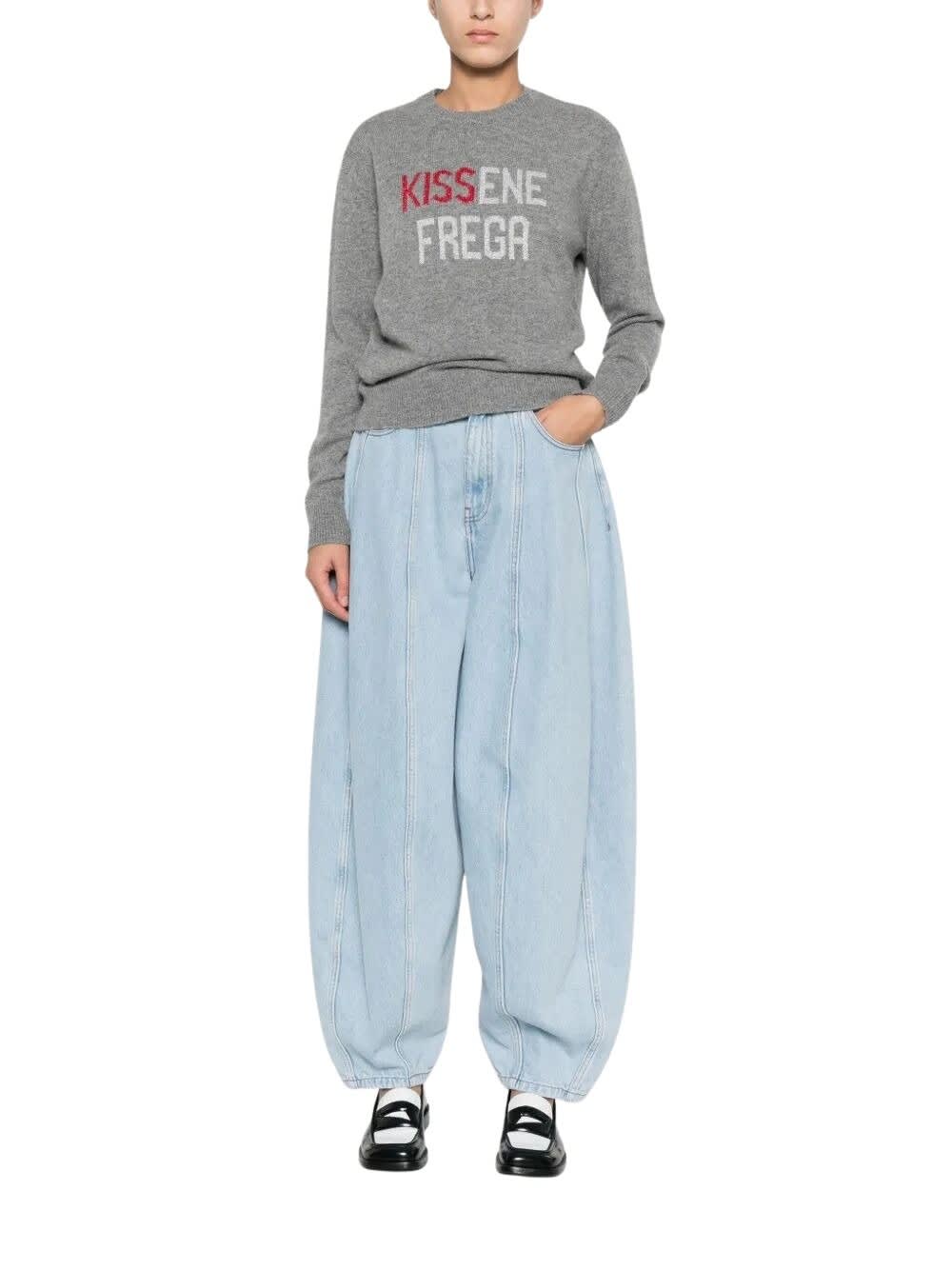 Mc2 Saint Barth Kissene Frega Lettering Jumper In Metallic