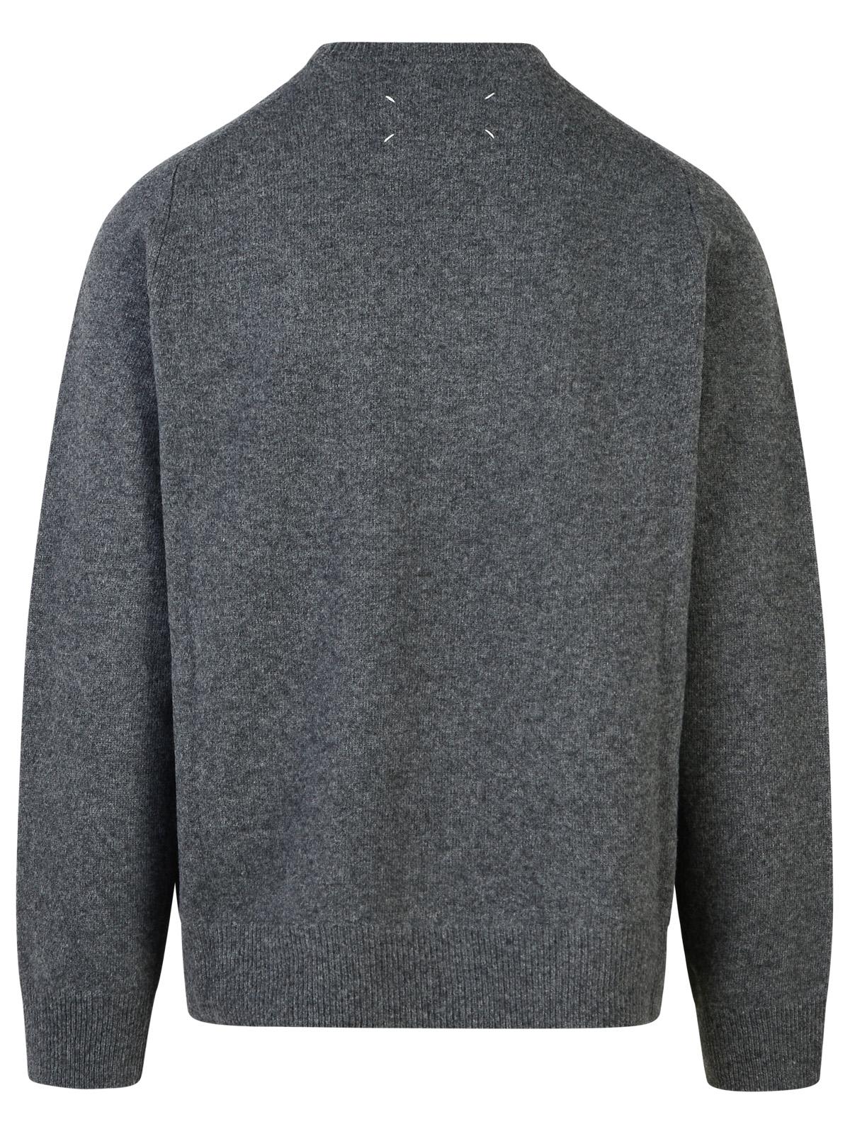 Shop Maison Margiela Grey Wool Sweater