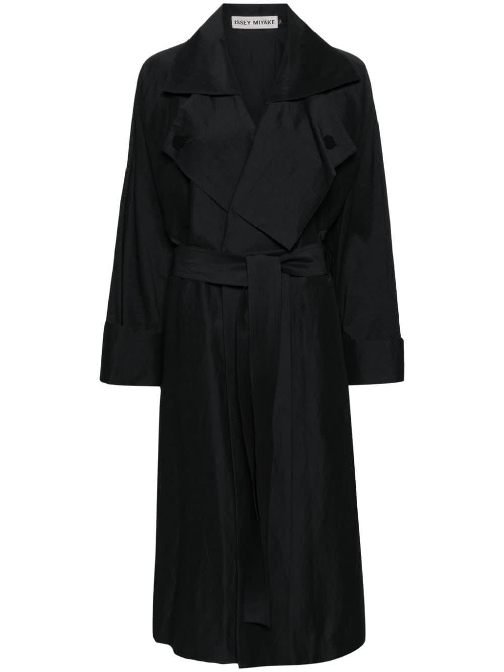 Issey Miyake Linen Blend Belted Trench Coat