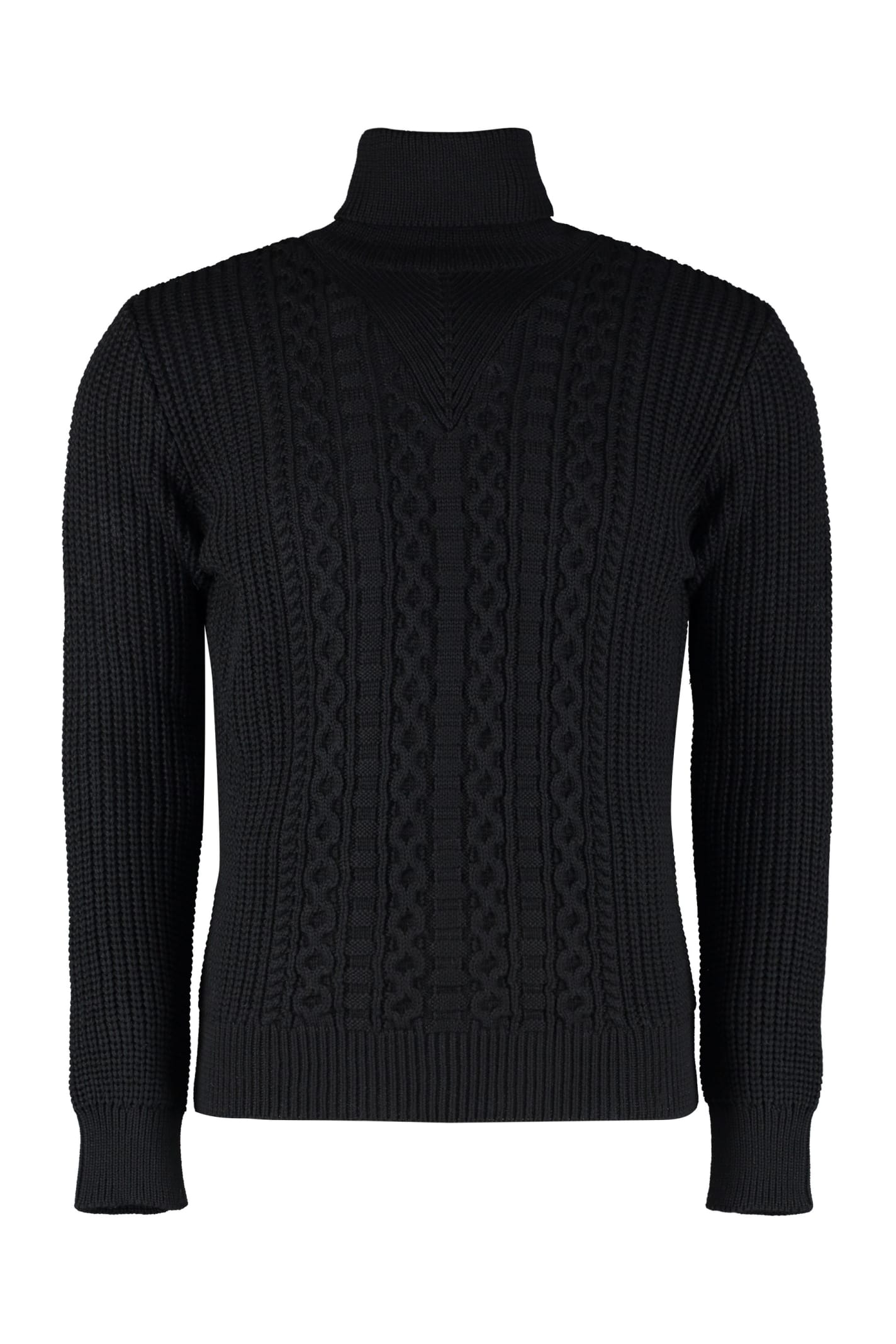 Ribbed Wool Turtleneck Sweater