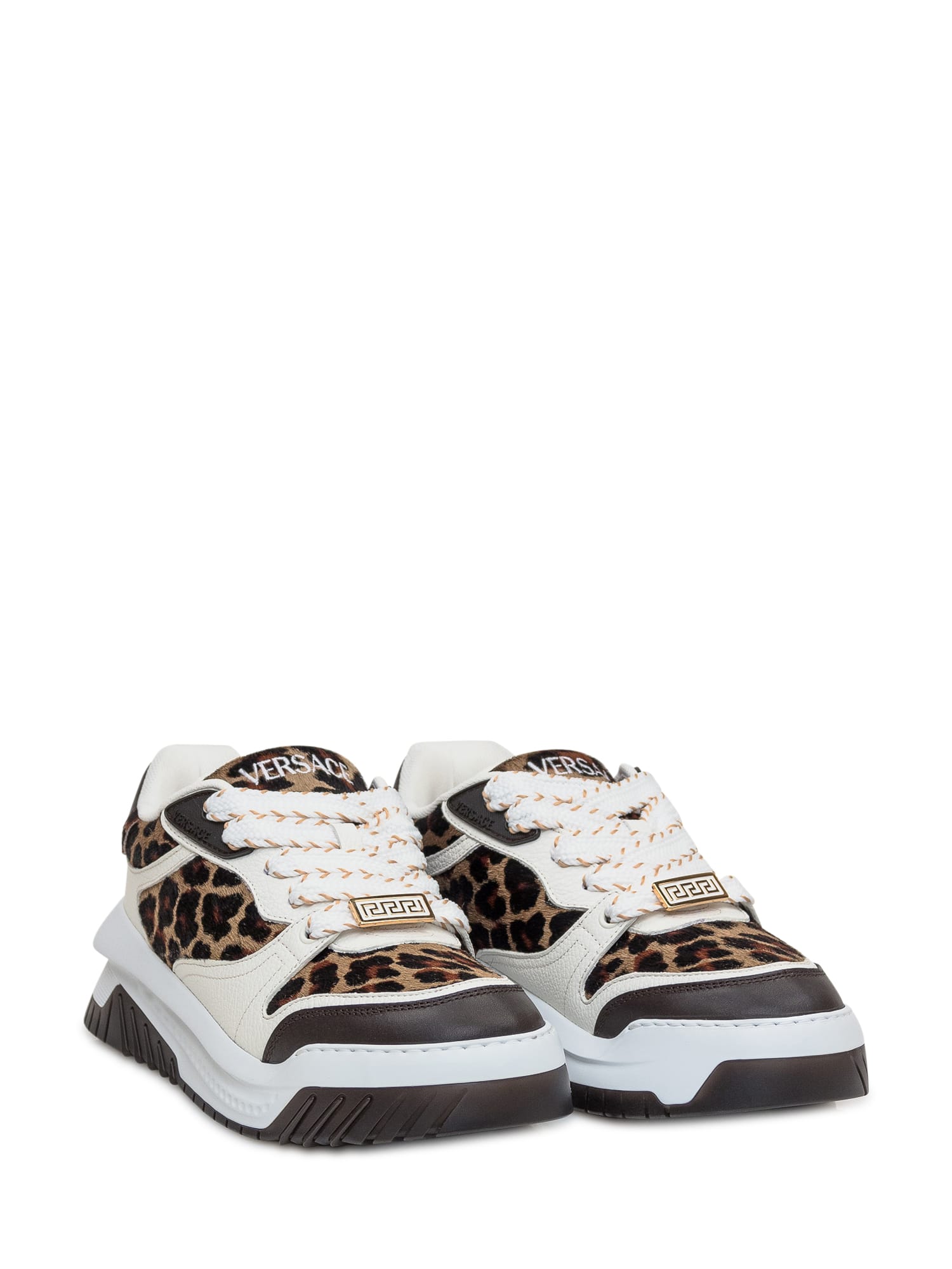 Shop Versace Odissea Sneaker In Ebano-ivory- Gold