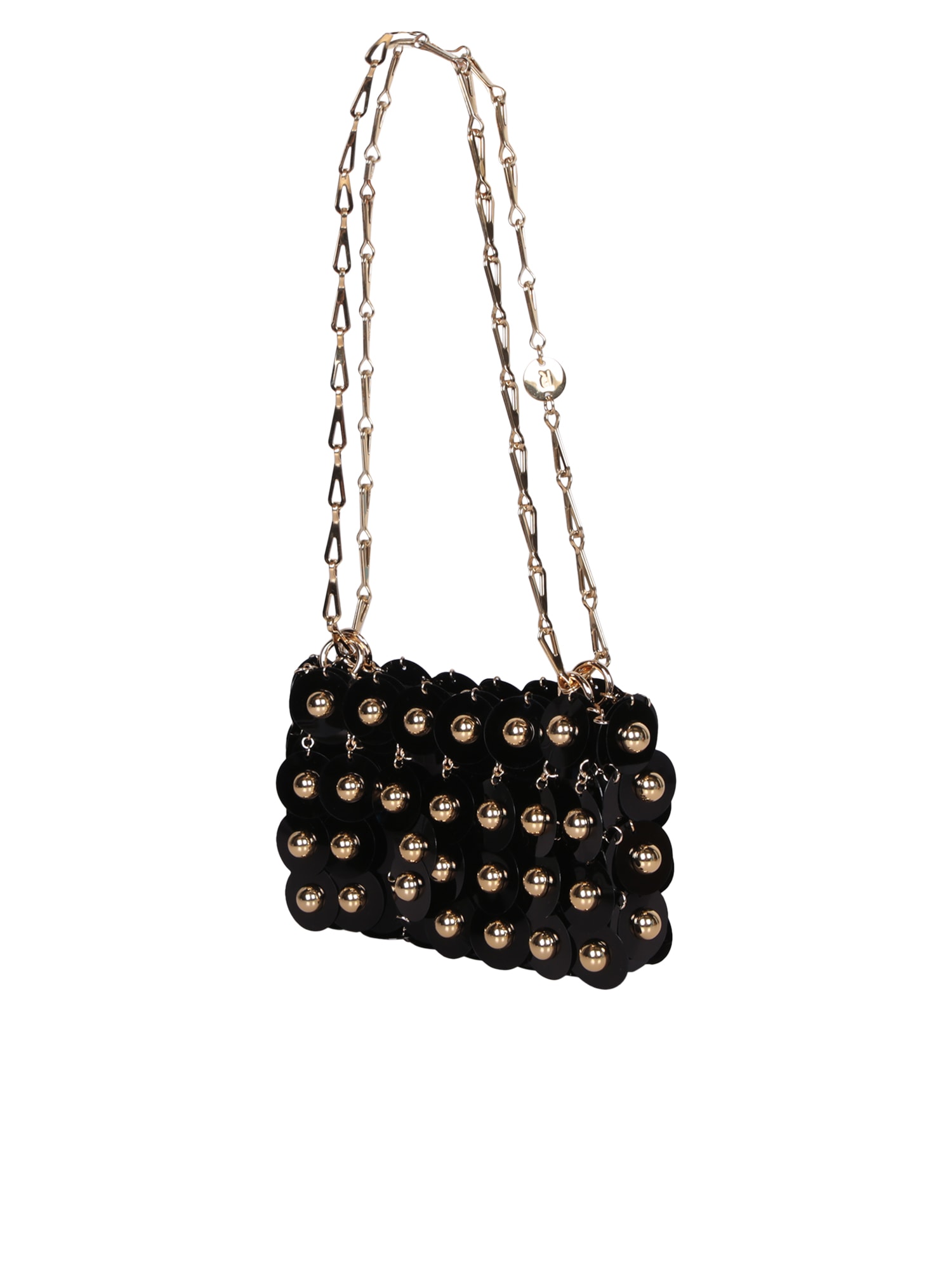 Shop Rabanne Sparkle Bowl Black And Gold Bag