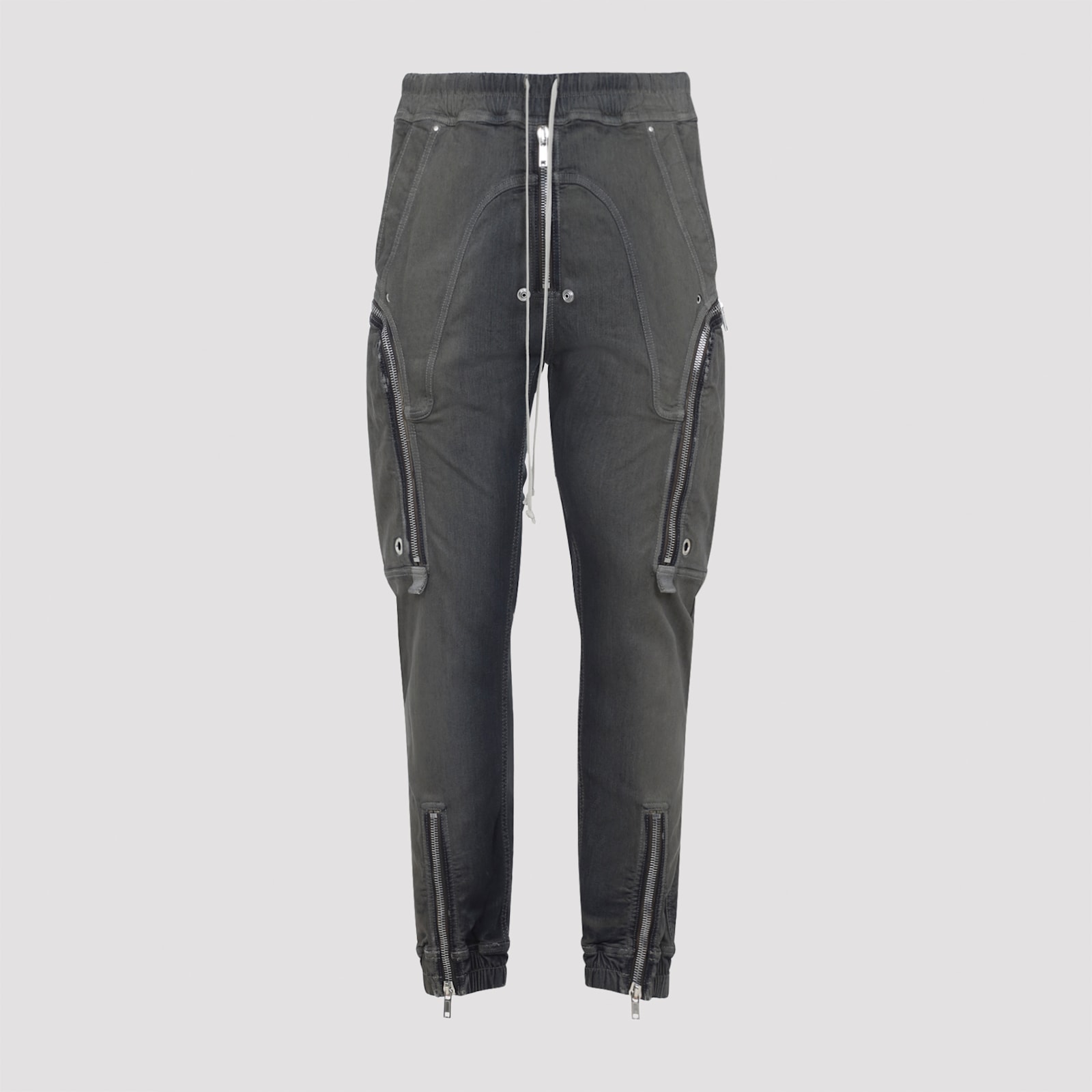 Rick Owens Elastic Waist Cargo Trousers Featuring Pockets In Black
