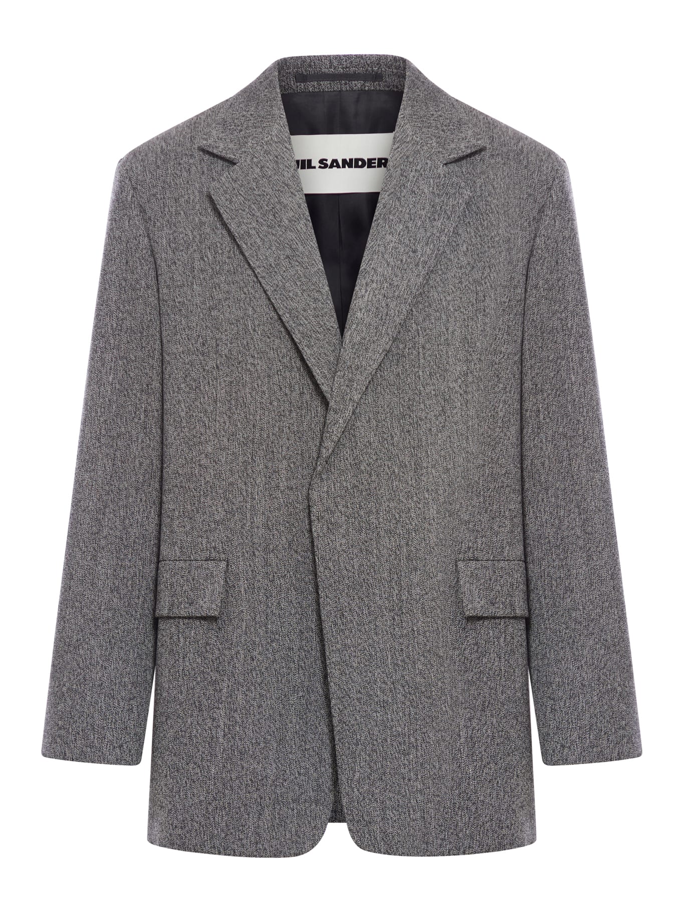 Shop Jil Sander Melange Fabric Jacket In Dark Edge