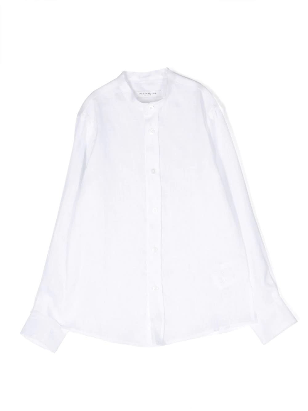 Paolo Pecora Kids' Korean Shirt In White