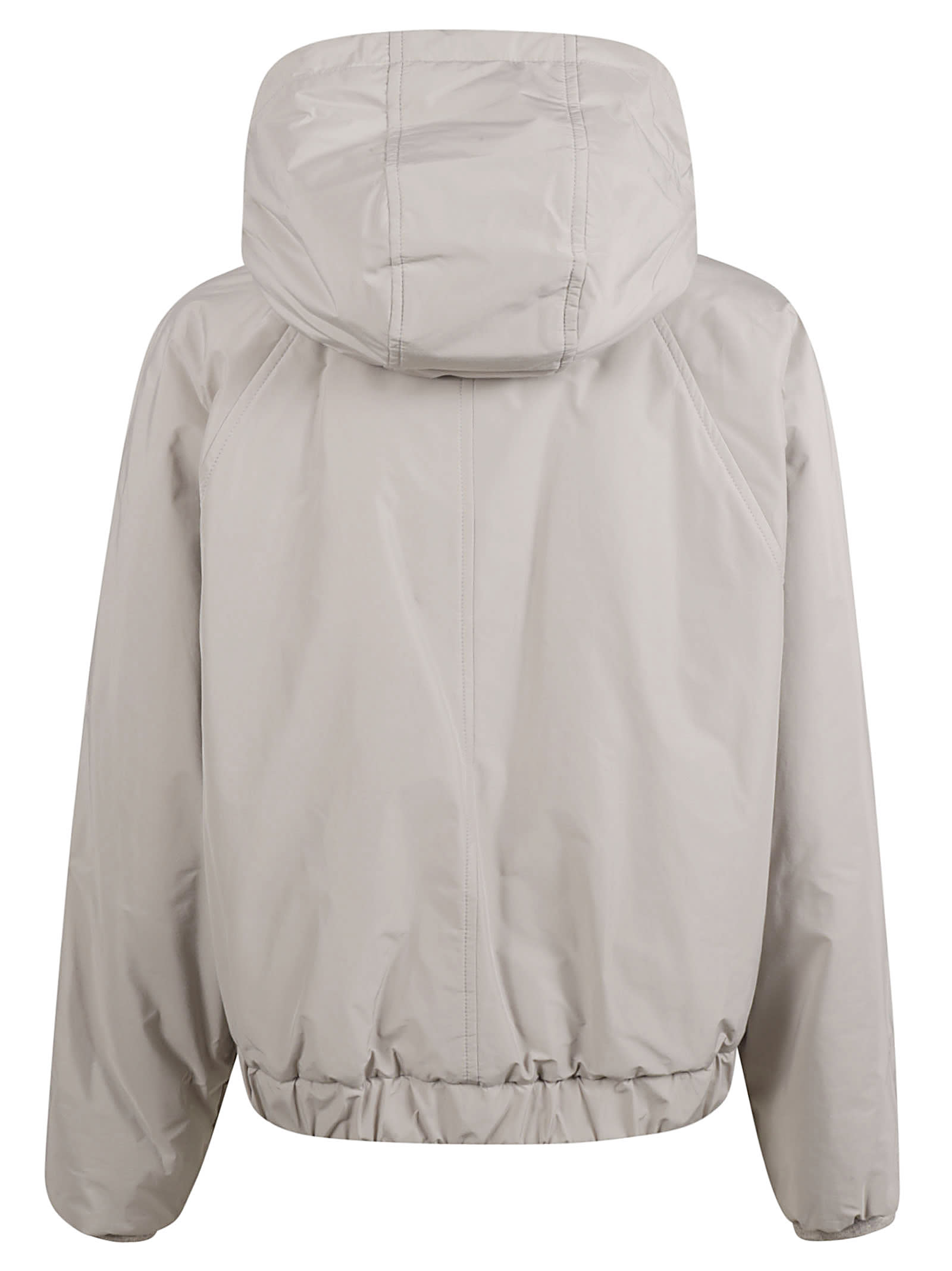 Brunello Cucinelli Cropped Padded Jacket In Geyser