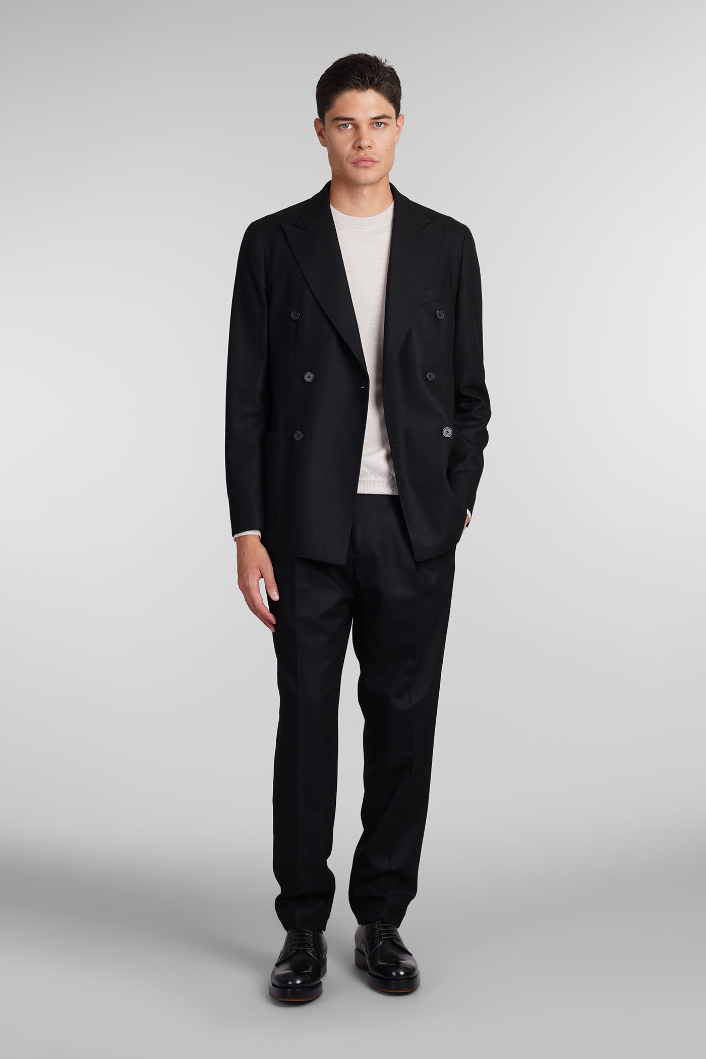 Santaniello V738mf 26 In Black Wool In Black