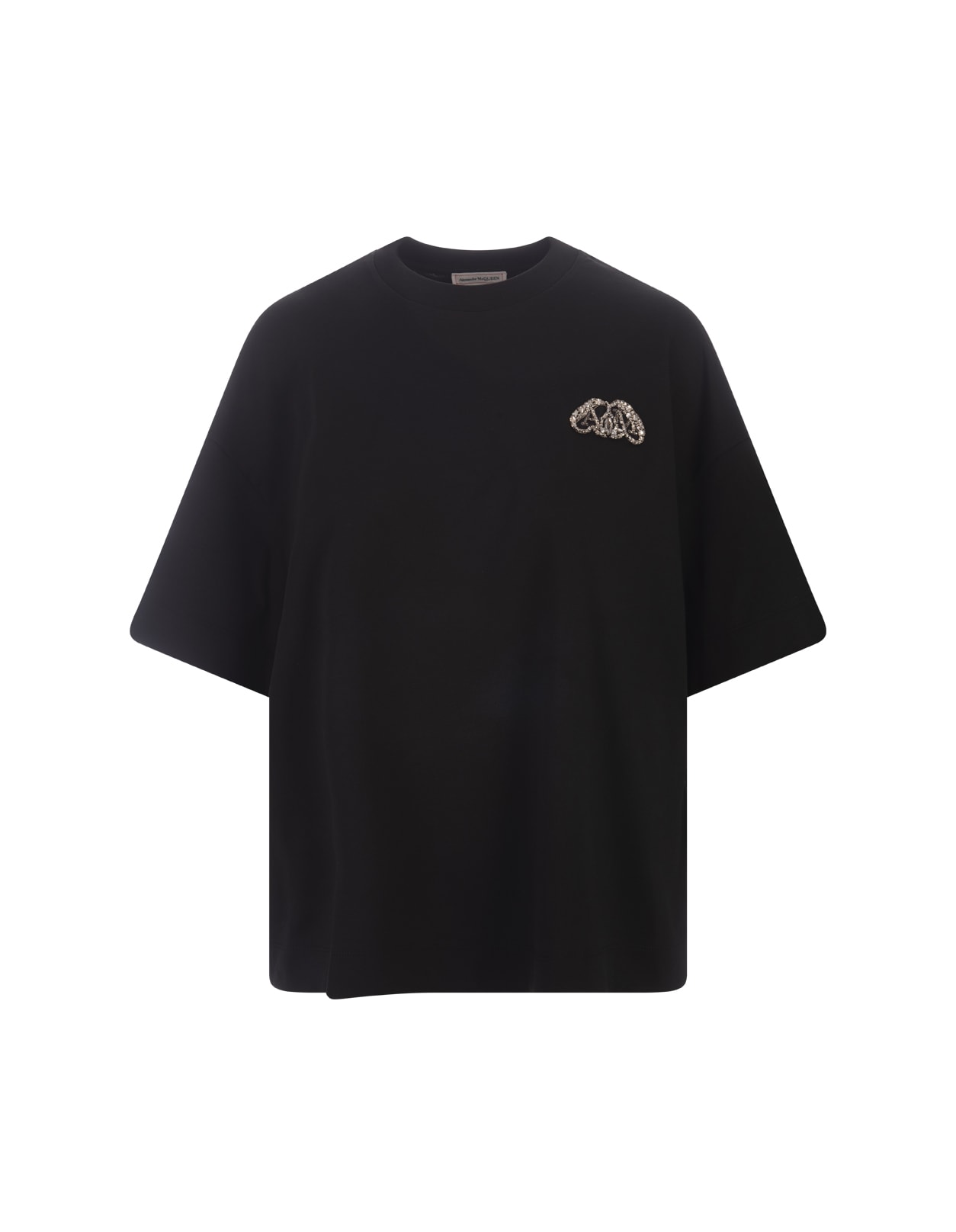 Alexander Mcqueen Half Seal Logo T-shirt In Black