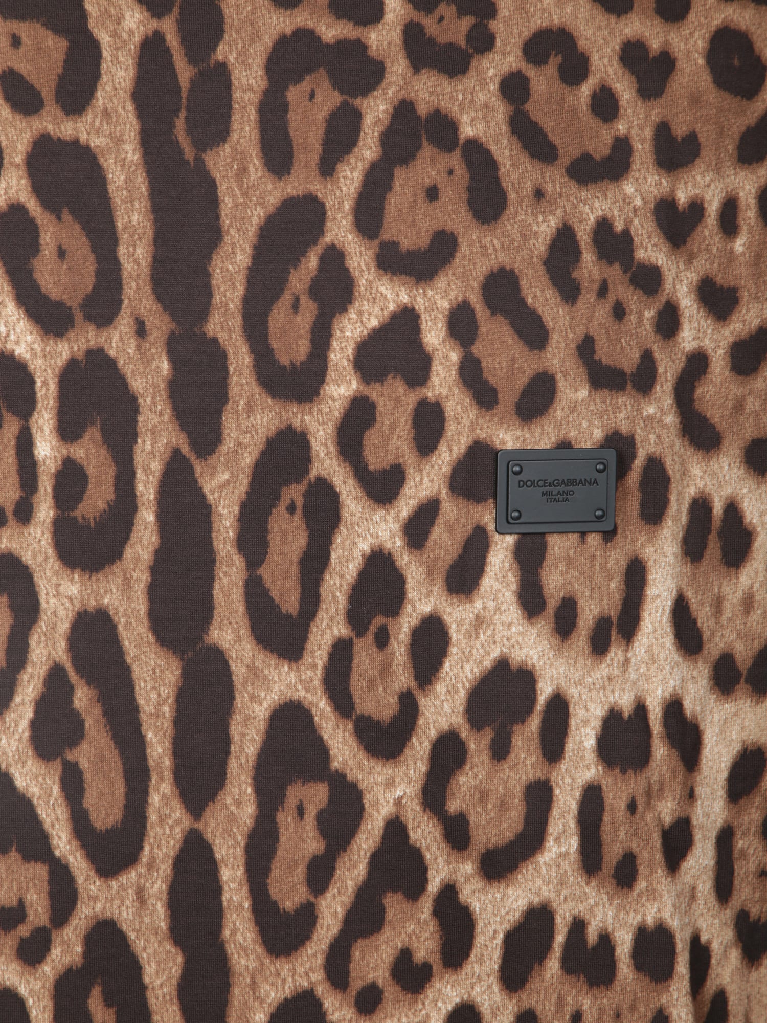 Dolce & Gabbana Brown Leopard Print T-shirt In Brown