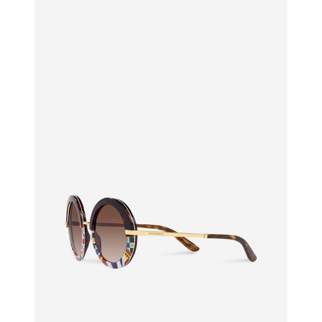 Shop Dolce &amp; Gabbana Eyewear Dg4393s 3278/13 Sunglasses In Tartarugato E Multicolor