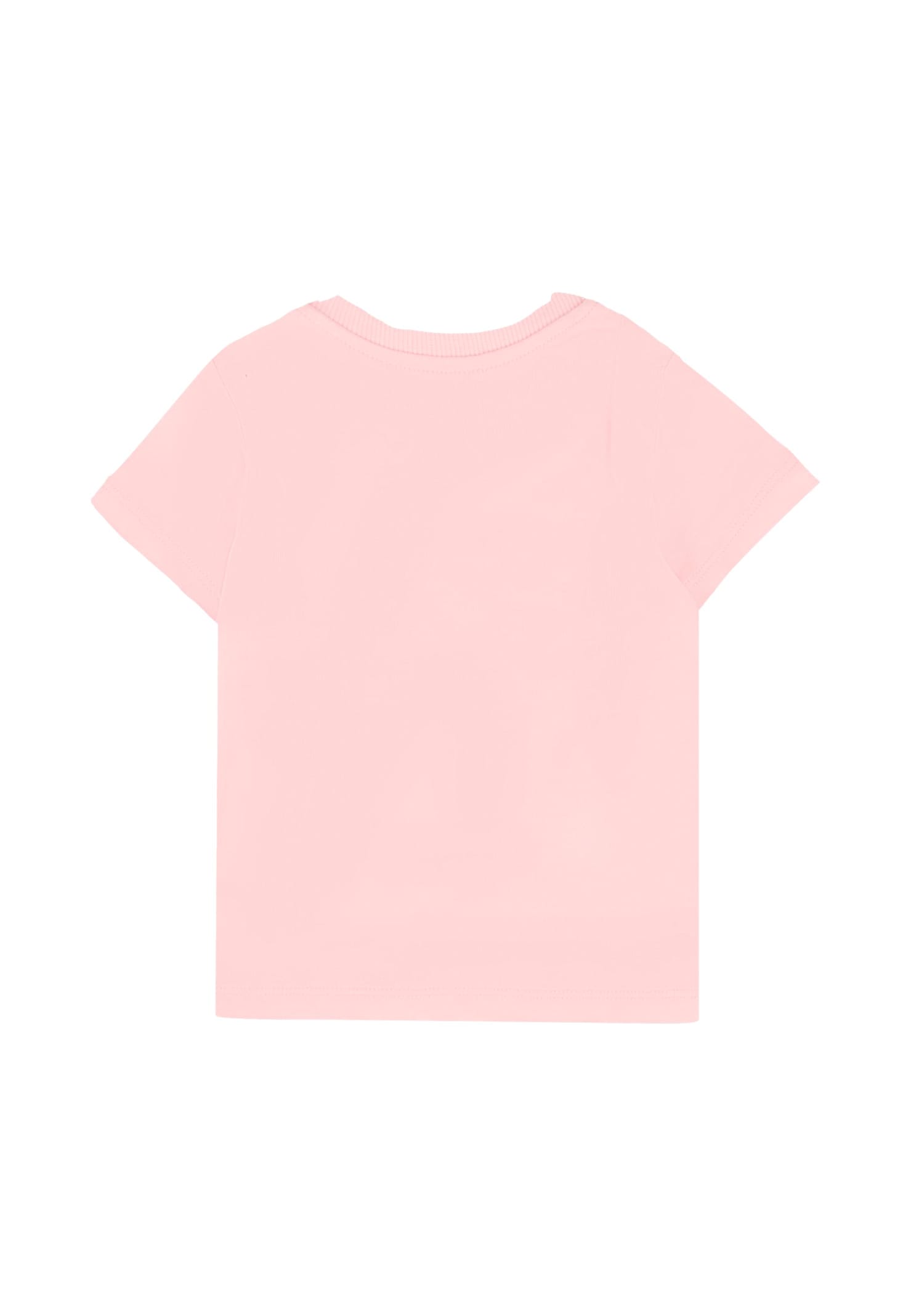 Moschino Pink T-shirt For Baby Girl With Teddy Bear In Pink