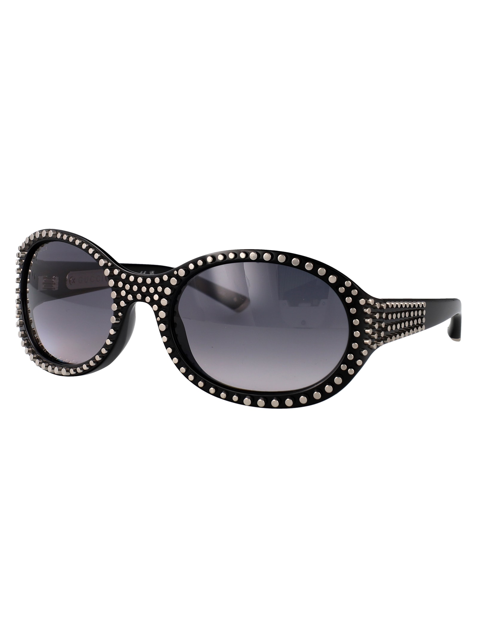 Gucci Black-black-grey Recycled Acetate Sunglasses In Black