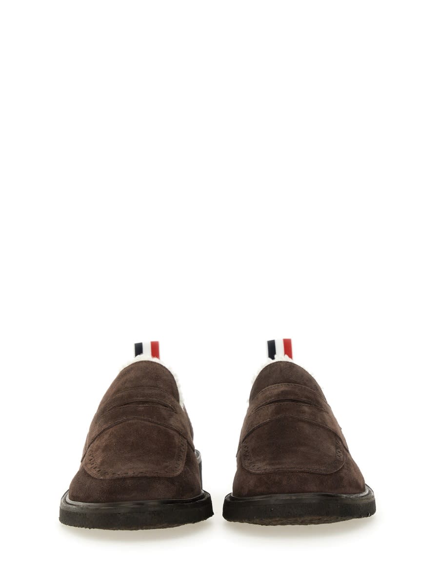 Shop Thom Browne Moccasin Penny In Brown