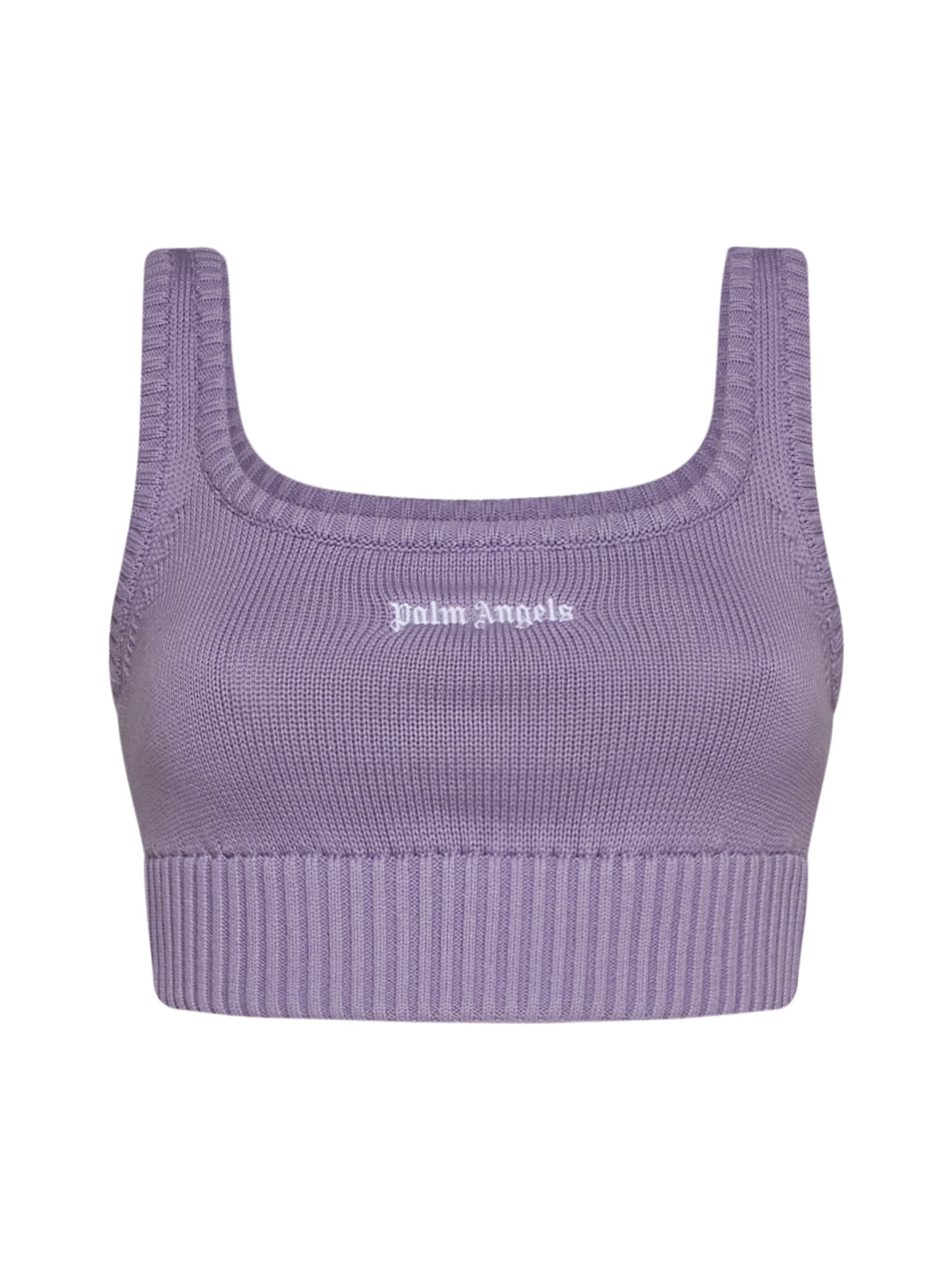 Shop Palm Angels Top In Lilac Off White