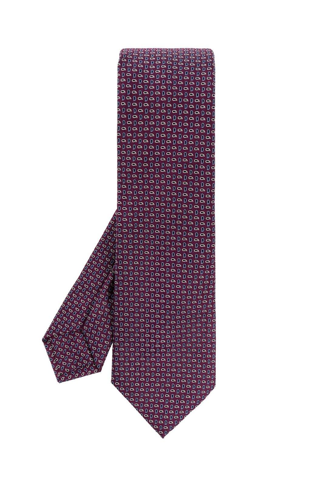 Shop Etro Patterned Tie In Purple/blue