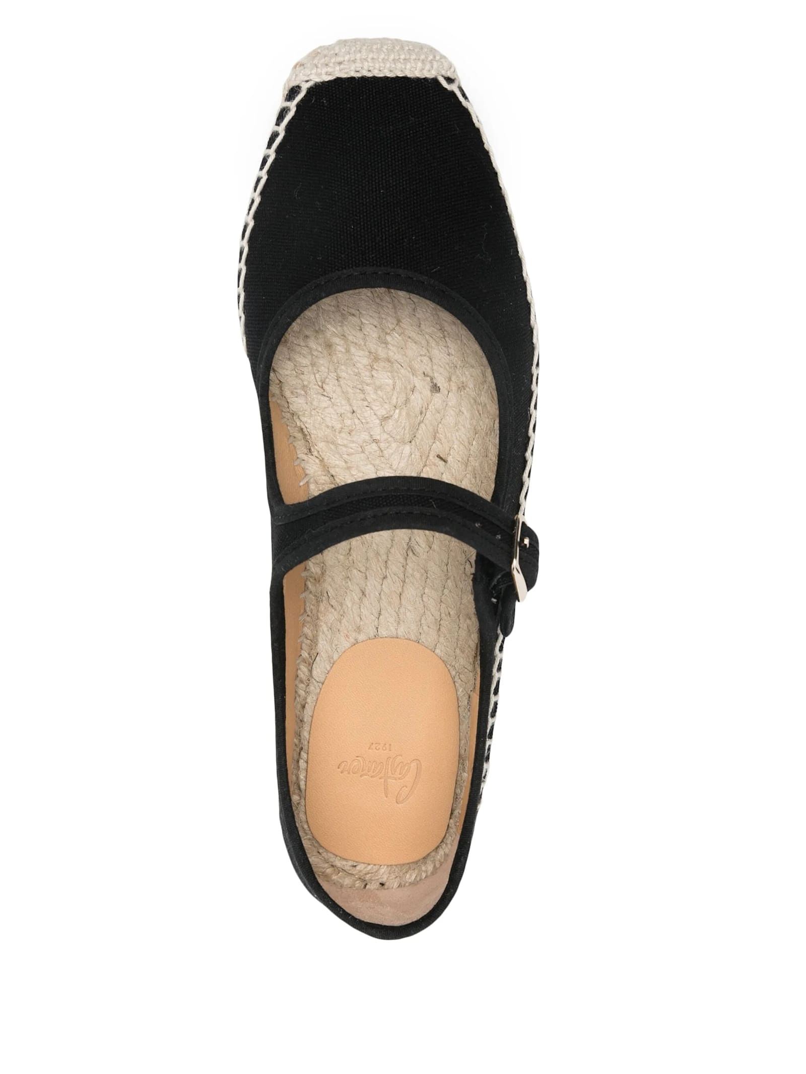 Castaã±er Castaner Classic Black Espadrille With Braided Jute Sole In Black