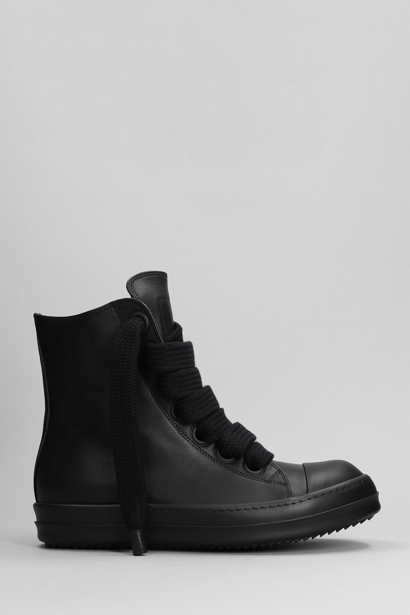 Shop Rick Owens Sneaker Sneakers In Black Leather