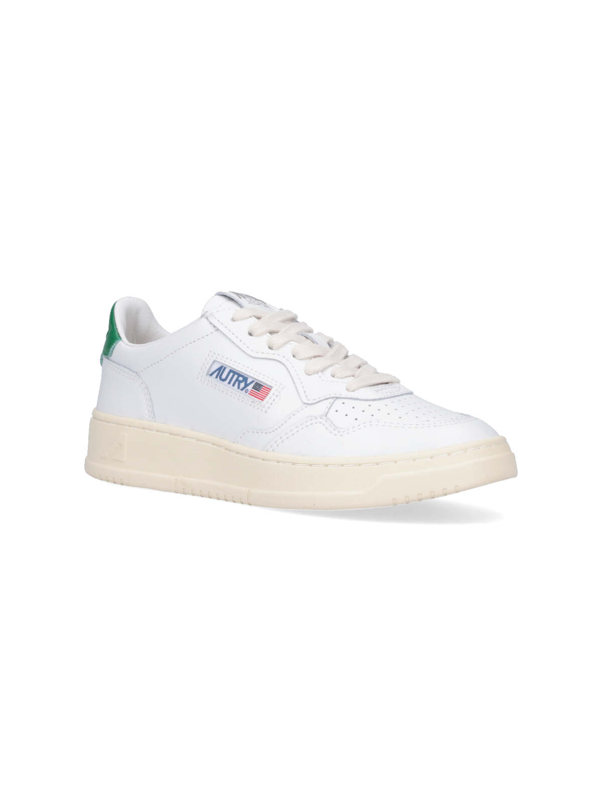 Shop Autry Medalist Low Sneakers In Wht/green