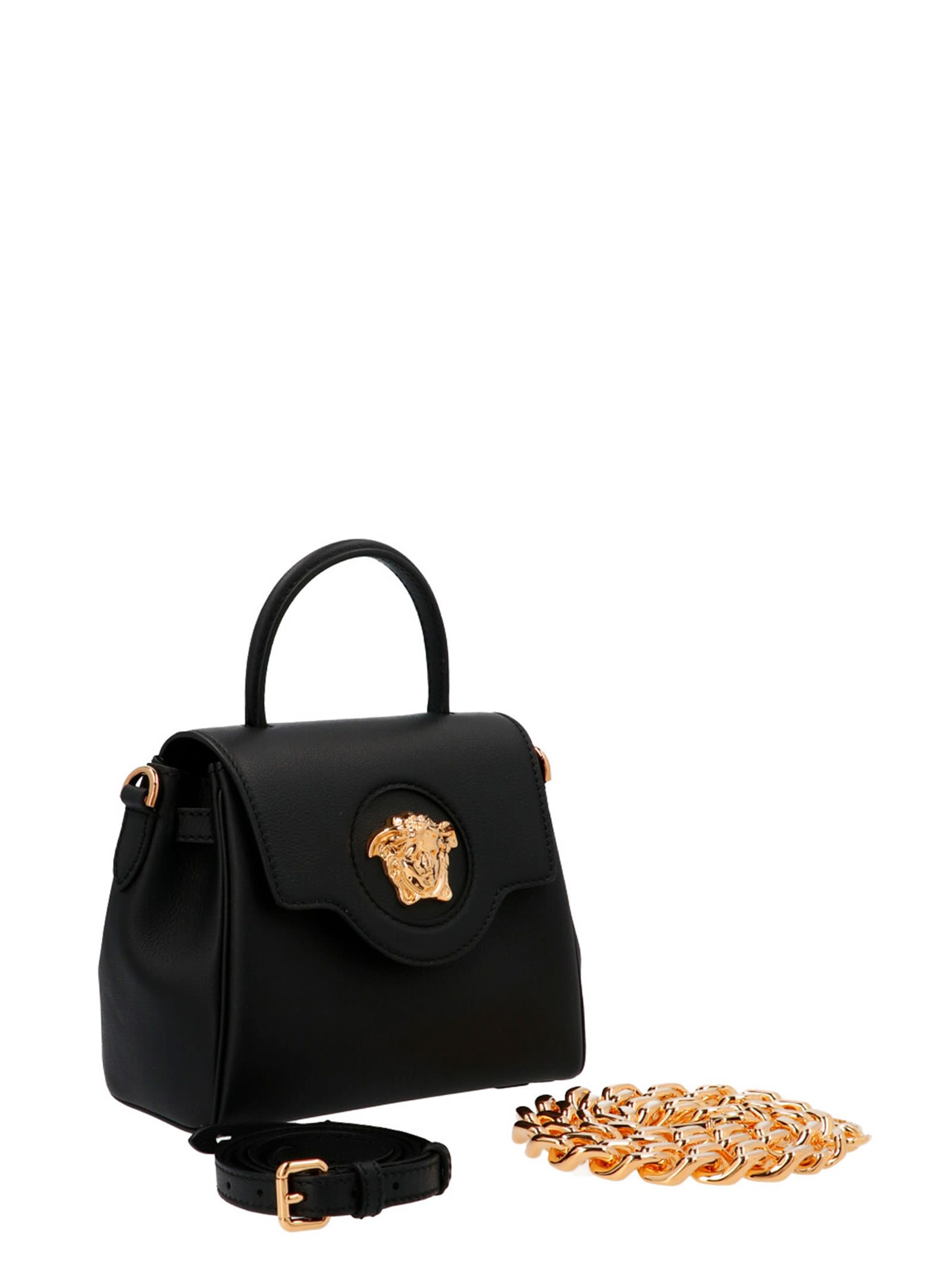 Shop Versace Medusa Handbag In Black