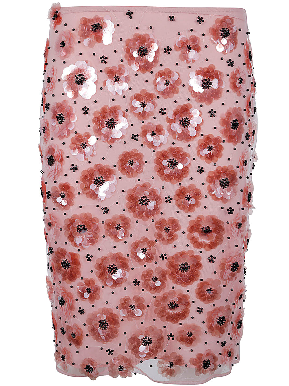 Shop Rotate Birger Christensen Flower Sequins Skirt In Peachskin