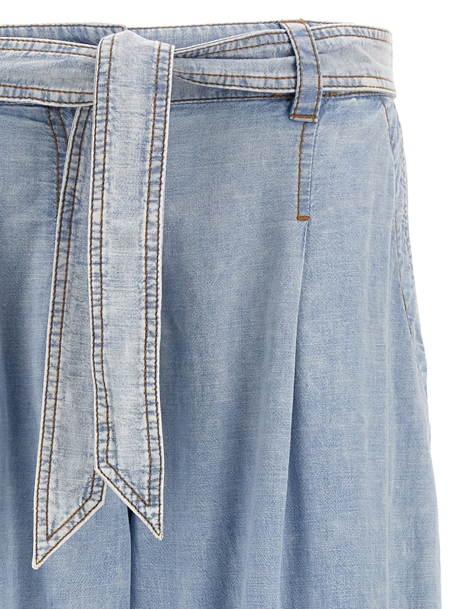 Shop Zimmermann Wide Leg Denim Jeans In Light Blue