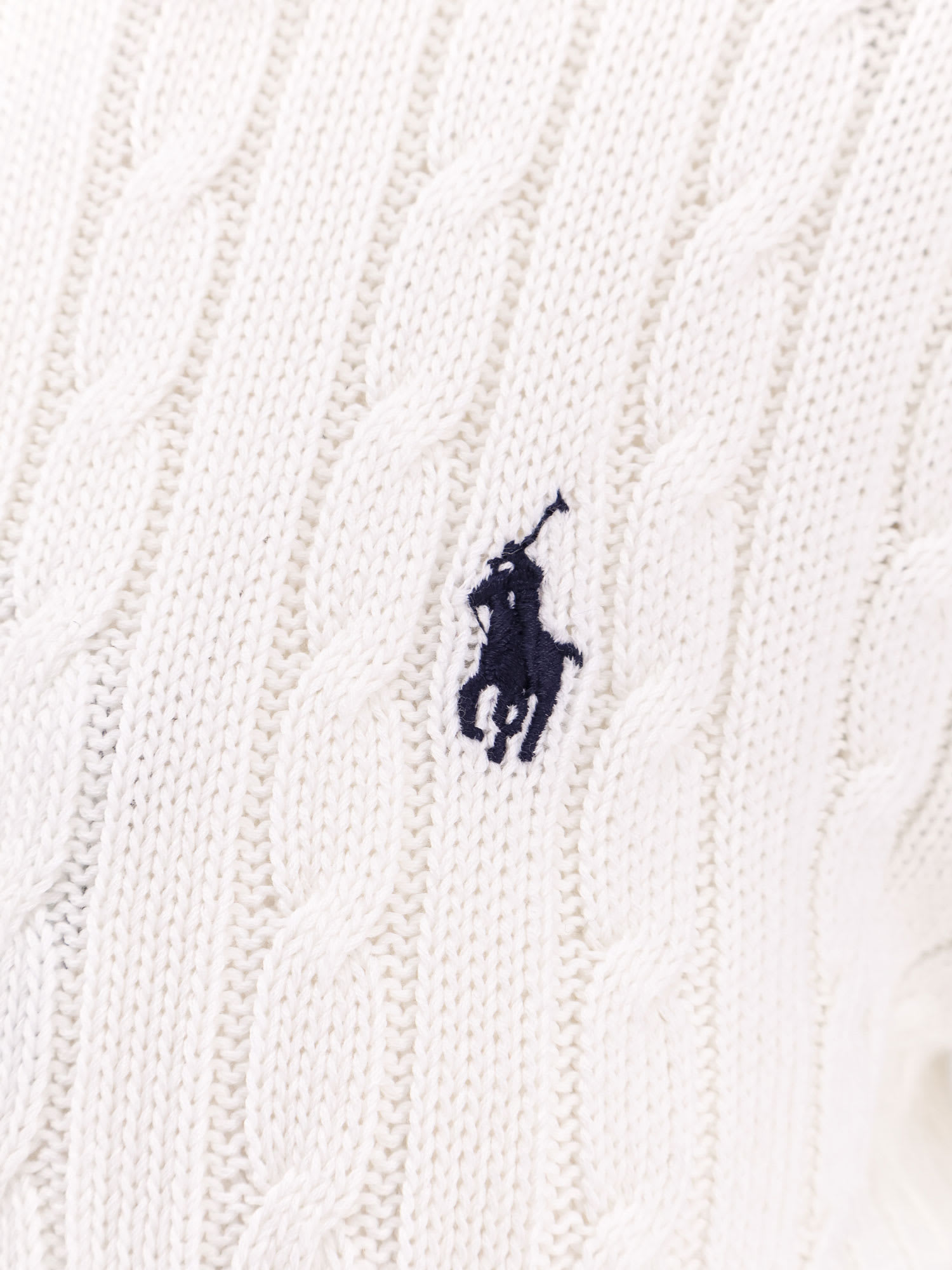 Polo Ralph Lauren Cotton Cardigan With Contrasting Logo Embroidery In White