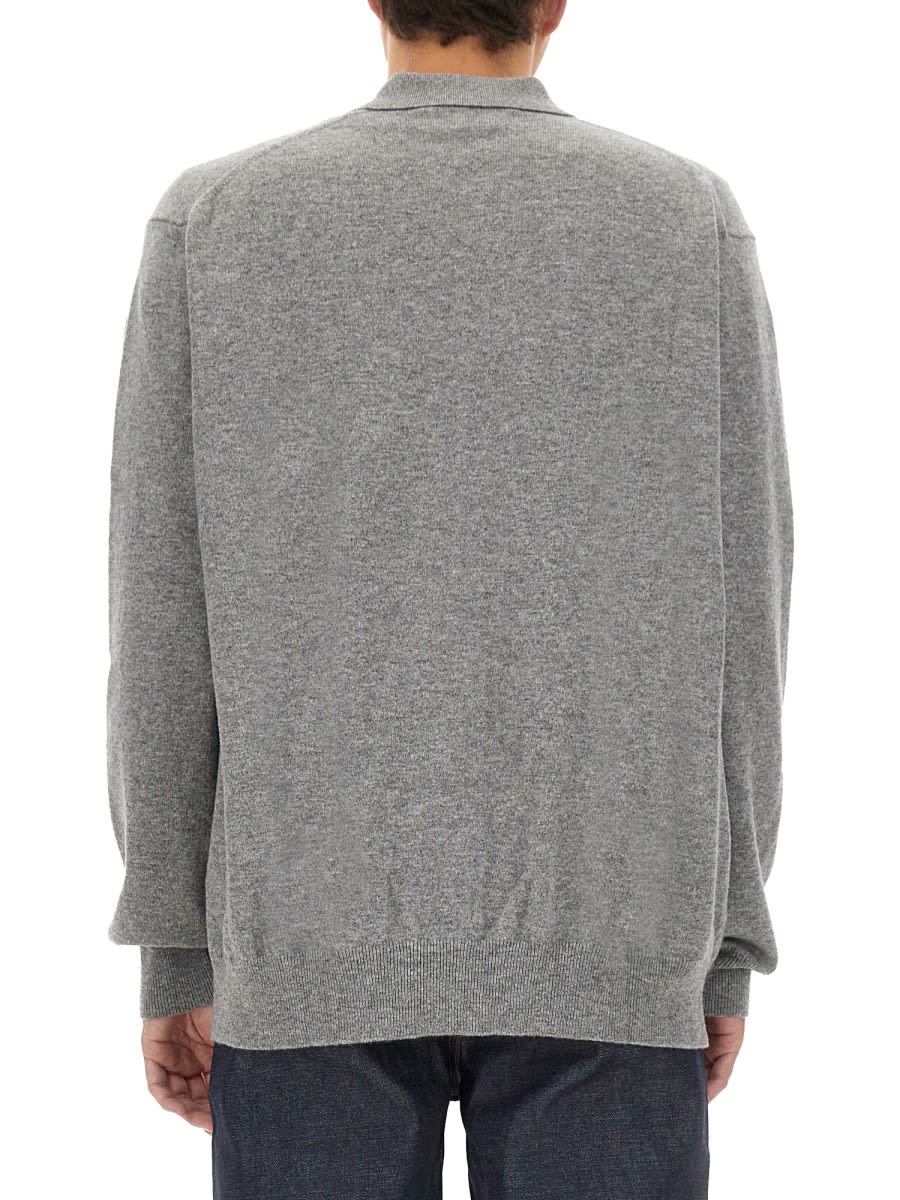 Shop Comme Des Garçons Shirt Wool Polo. In Grey