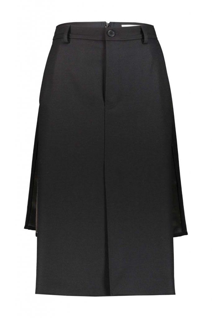 Flat Pencil Skirt With Front Panel