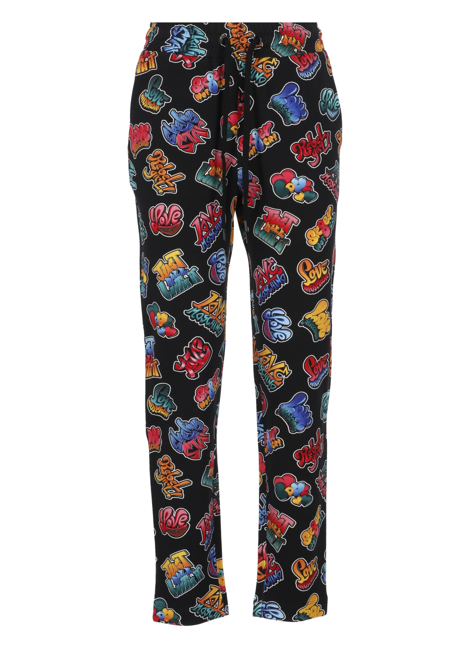 Love Moschino Truck Pants With Multicolor Logos