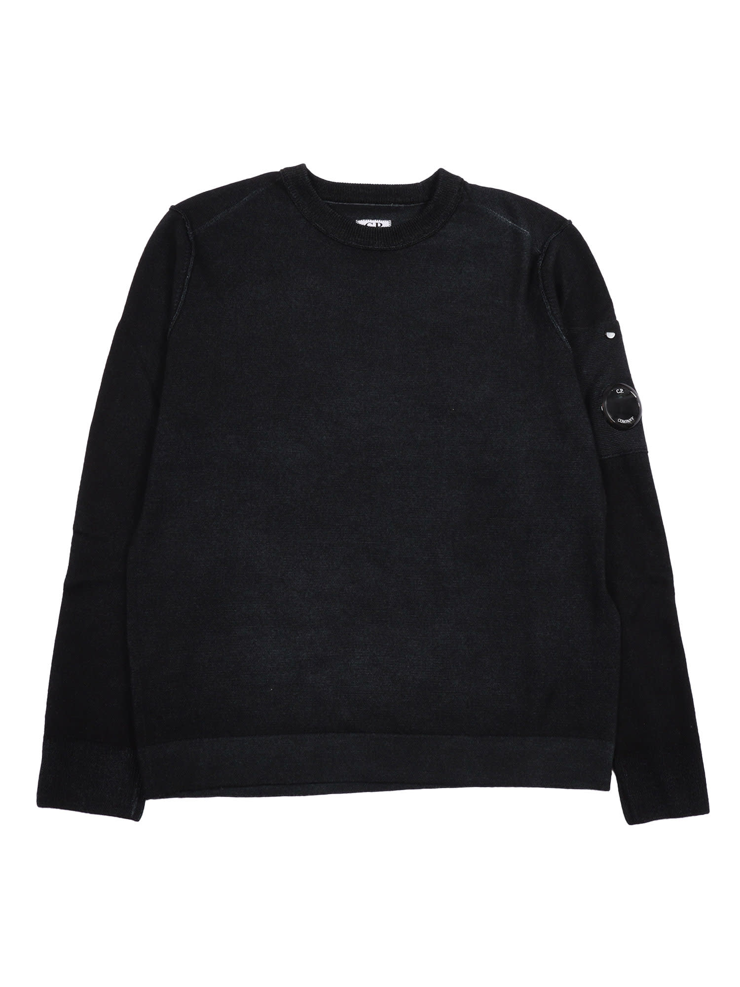 C.p. Company Undersixteen Crewneck Sweater In Black