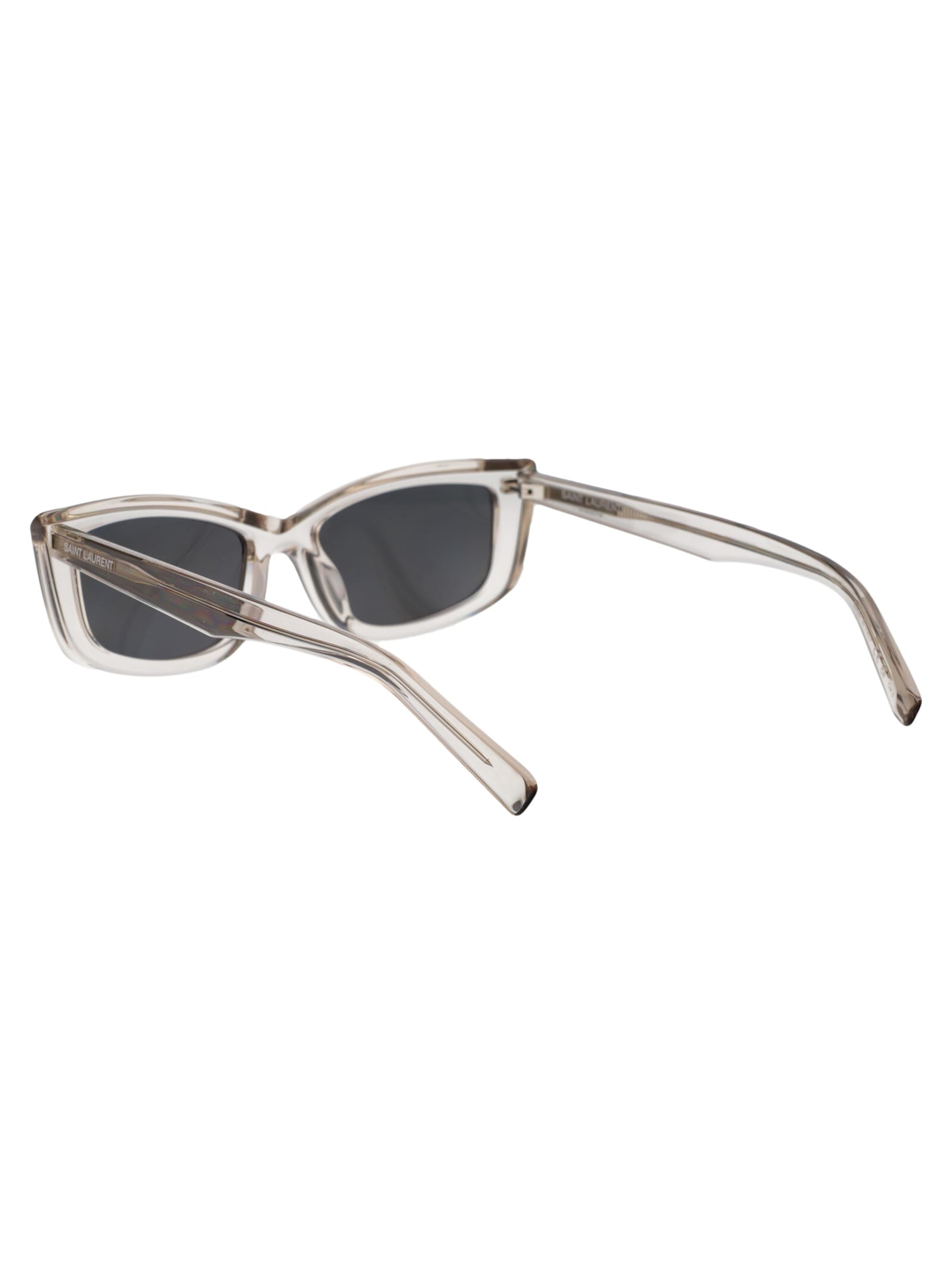 Shop Saint Laurent Sl 658 Sunglasses In 003 Beige Beige Silver